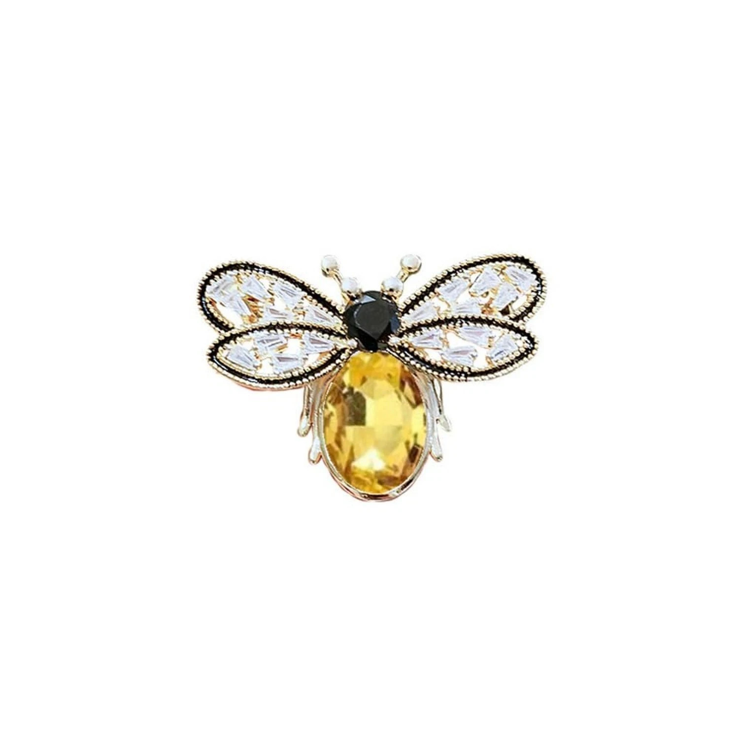 Colorful Rhinestone Crystal Bee Brooch Pin Vintage Bee Pearl Lapel Pin for Wo…