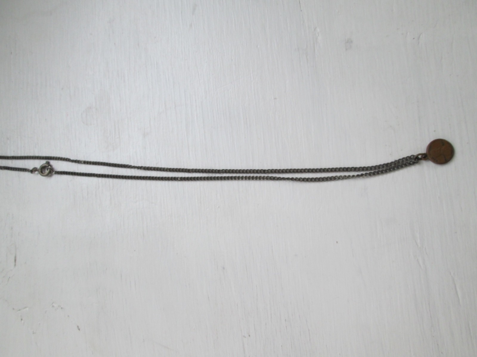 Vintage Miniature Lincoln Cent 1964 Necklace 1 cm Wide Tarnished