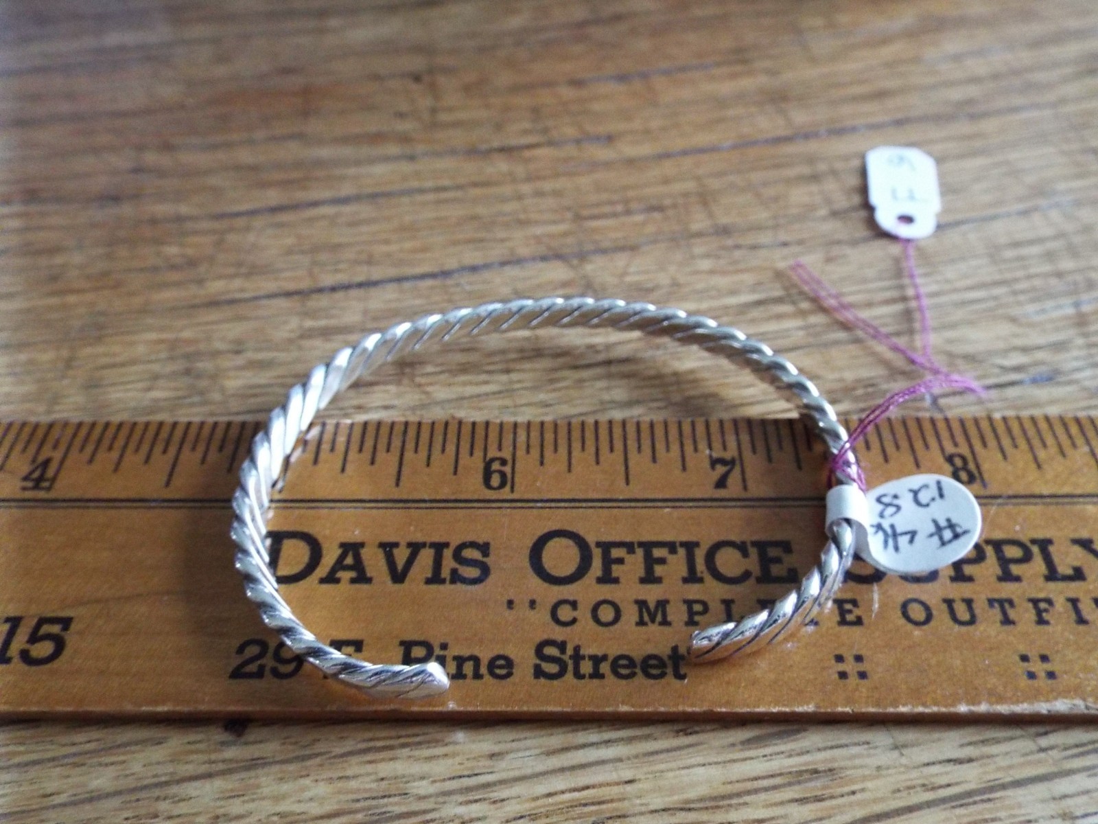 Vintage sterling silver braided cuff bracelet 2 1/4 across 12.9 grams Shiny