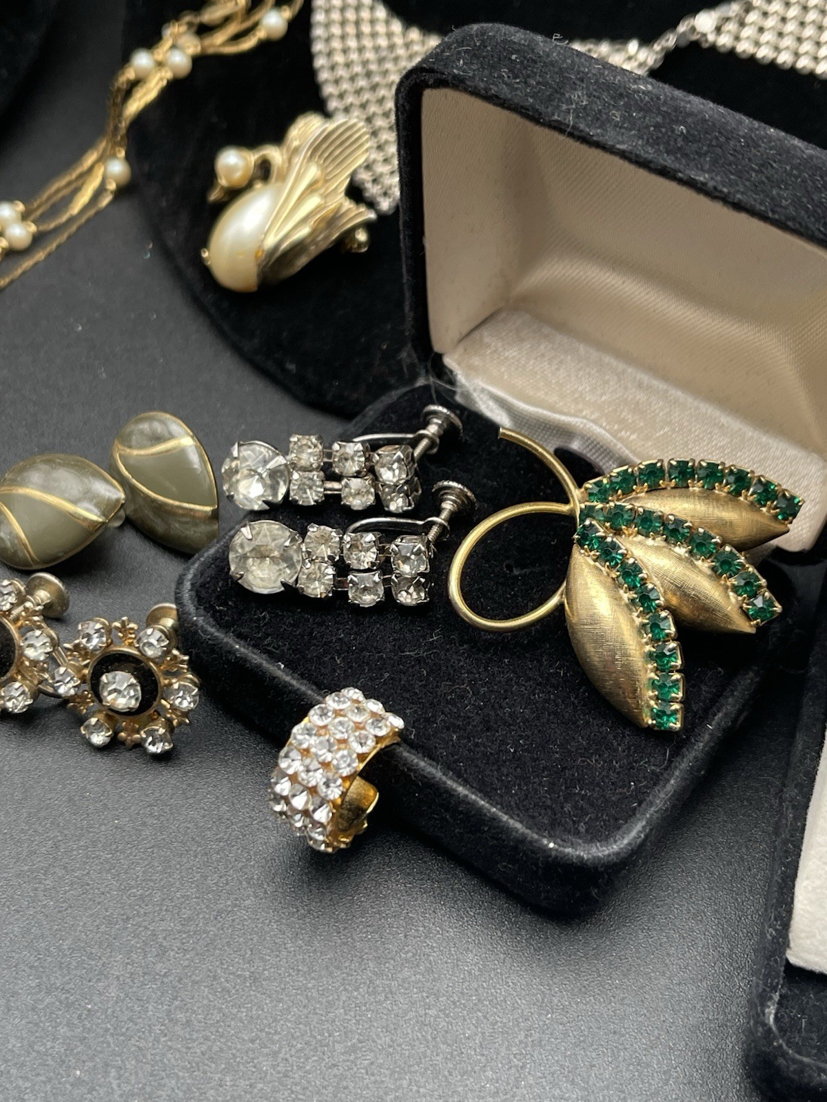 🔥 VTG Statement Jewelry Lot Rhinestones Bracelet Necklace Brooch Earrings