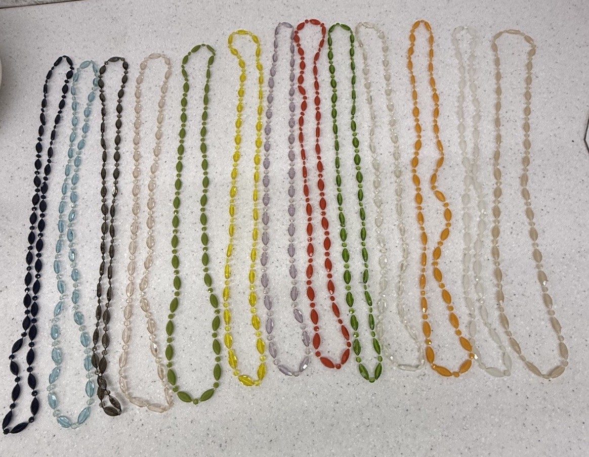 Vintage Lucite Acrylic Faceted Crystal Beaded Necklace Lot of 13 Multi Colors