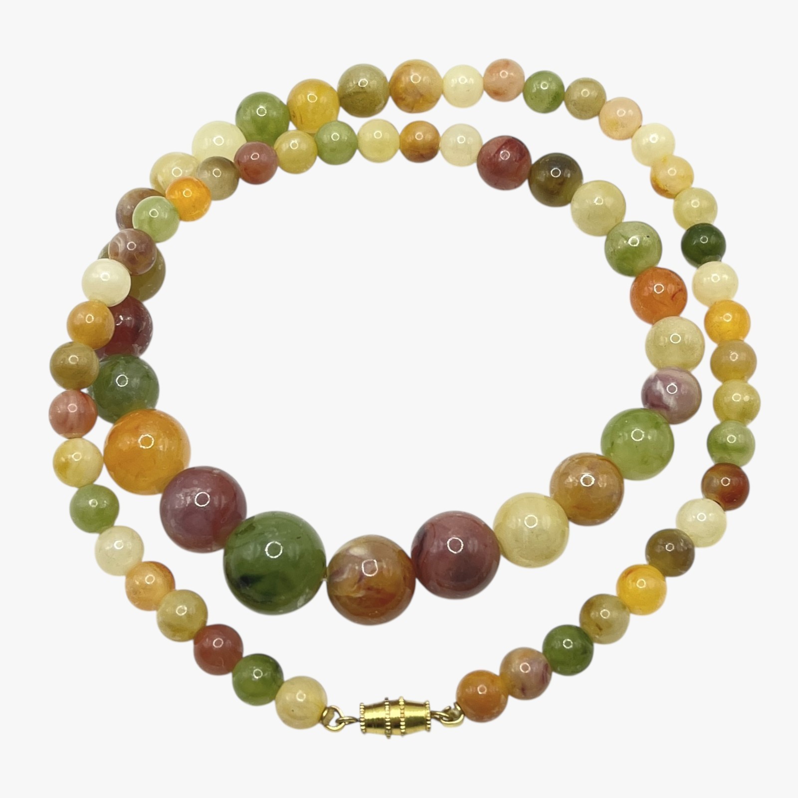Beaded Necklace Simulated Gemstone Graduated Plastic Boho Jewelry Lightweight
