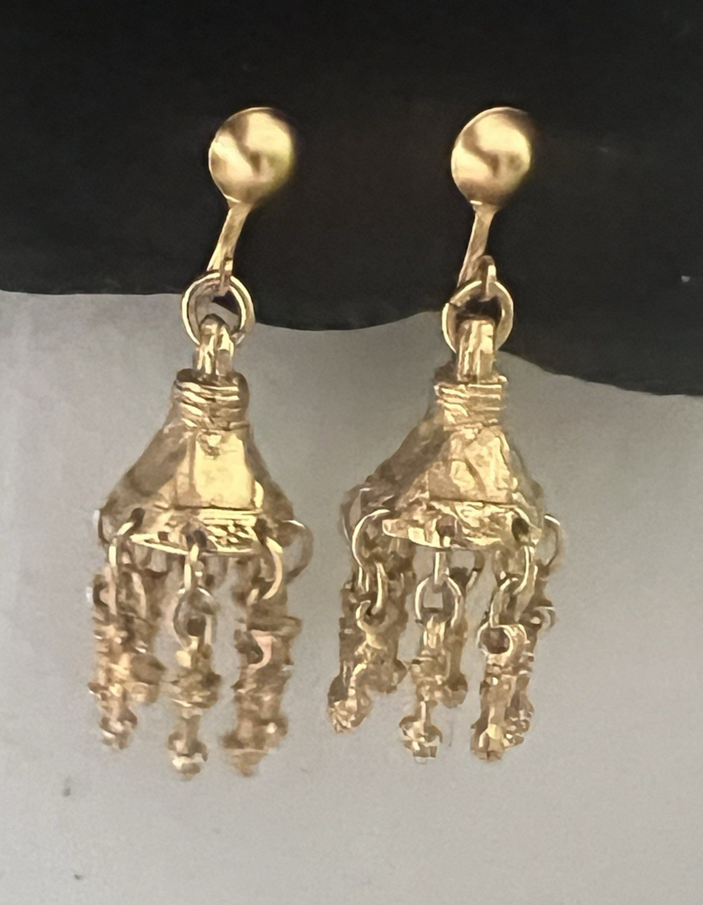 Alva Museum Replica Greek Bell Pendant Drop Screw Back Earrings