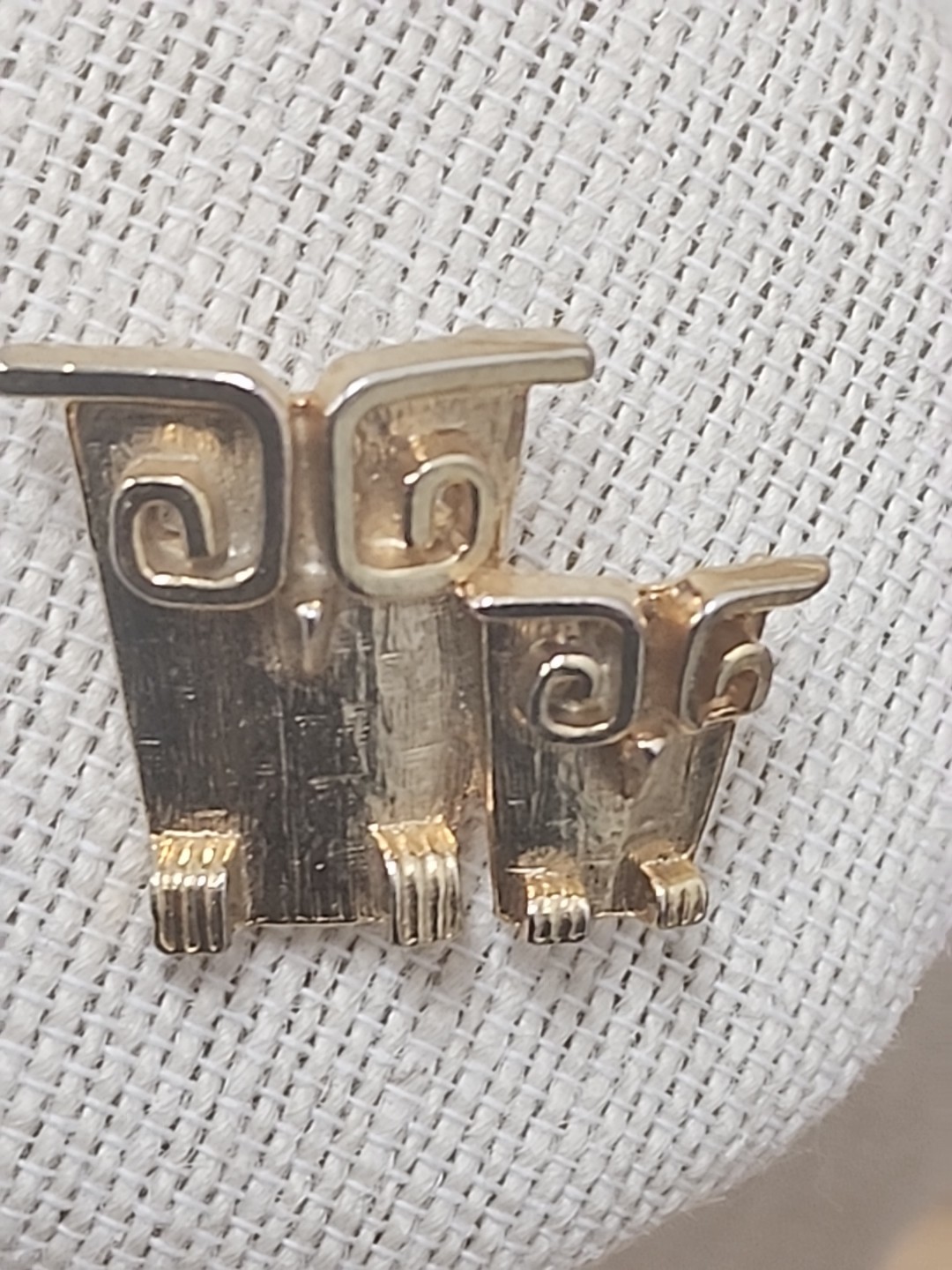 Vintage Robert Zentall Owl Gold Tone Brooch Pin Signed MCM