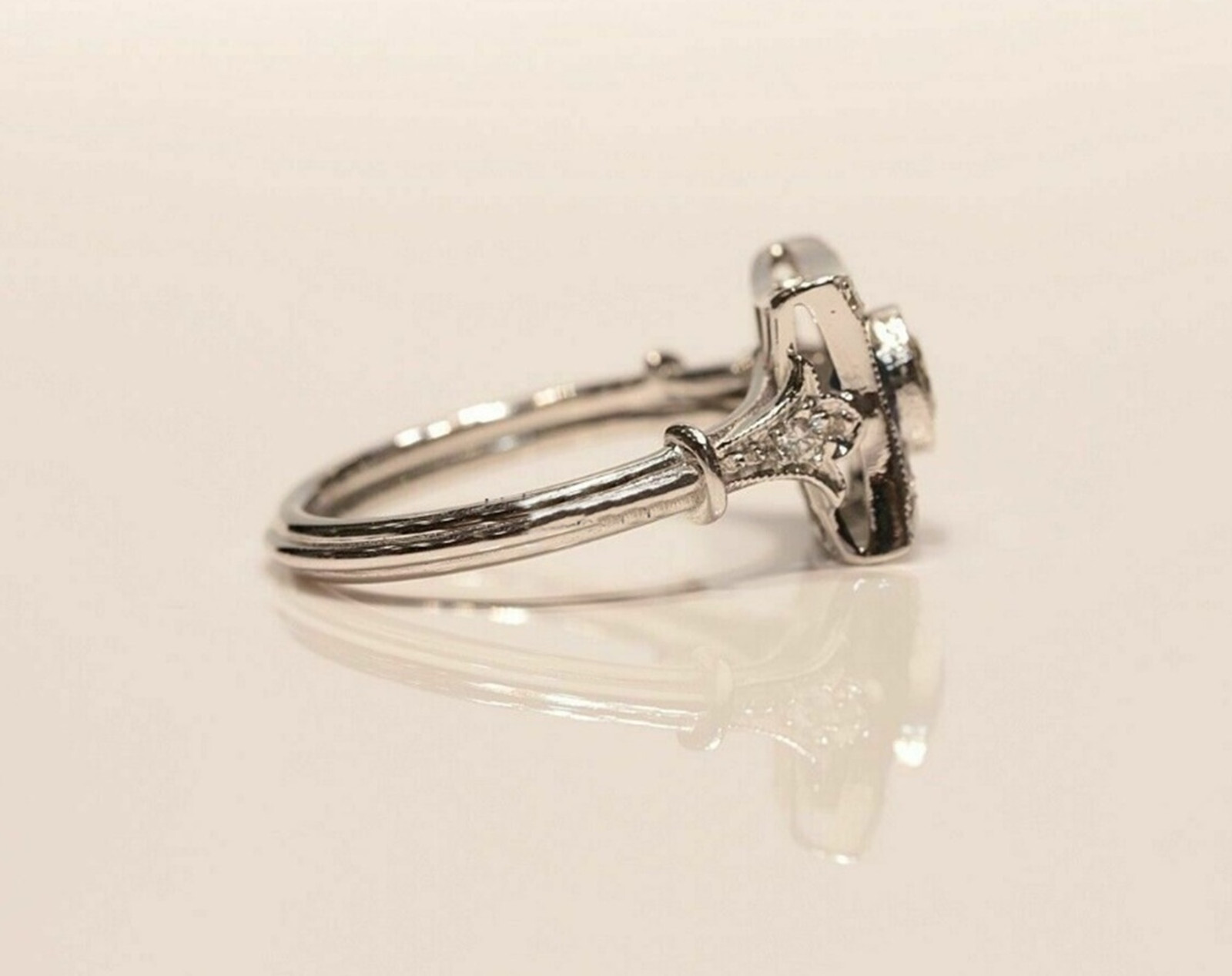 Vintage Art Deco Wedding Antique Ring For Her 1.02 CT Old European Cut CZ Stone