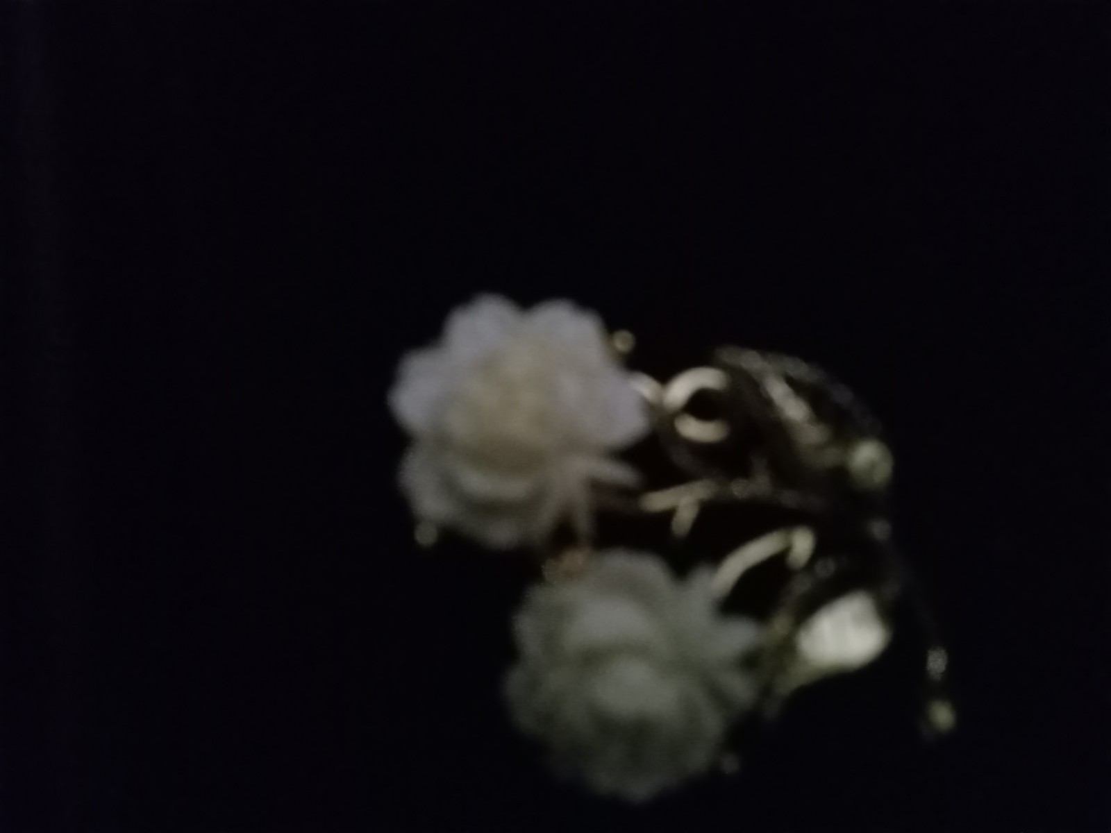 Ivory white and gold color Flower Brooch.