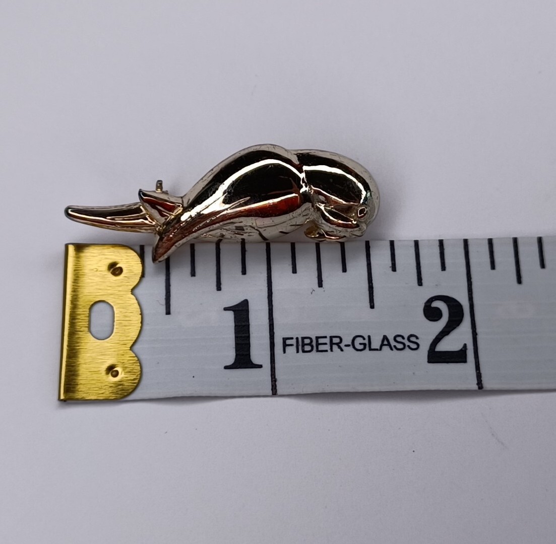 Vintage Brooch Pin Gold Tone Parrot Bird 1.5″ Women’s Costume Fashion Jewelry