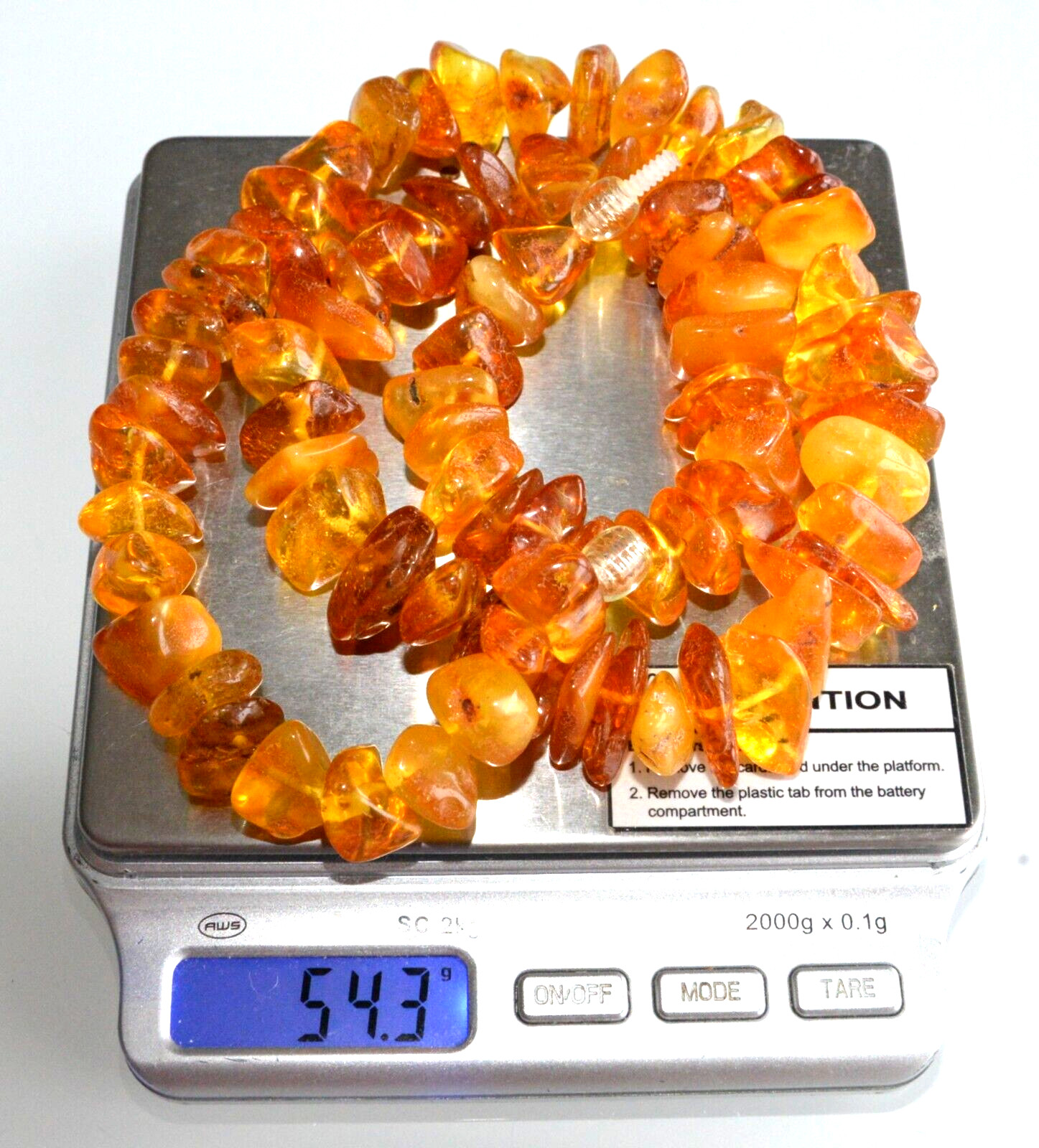 54gr RUSSIAN SOVIET BALTIC AMBER BEAD NECKLACE 琥珀 BRACELET STONE PENDANT EARRING