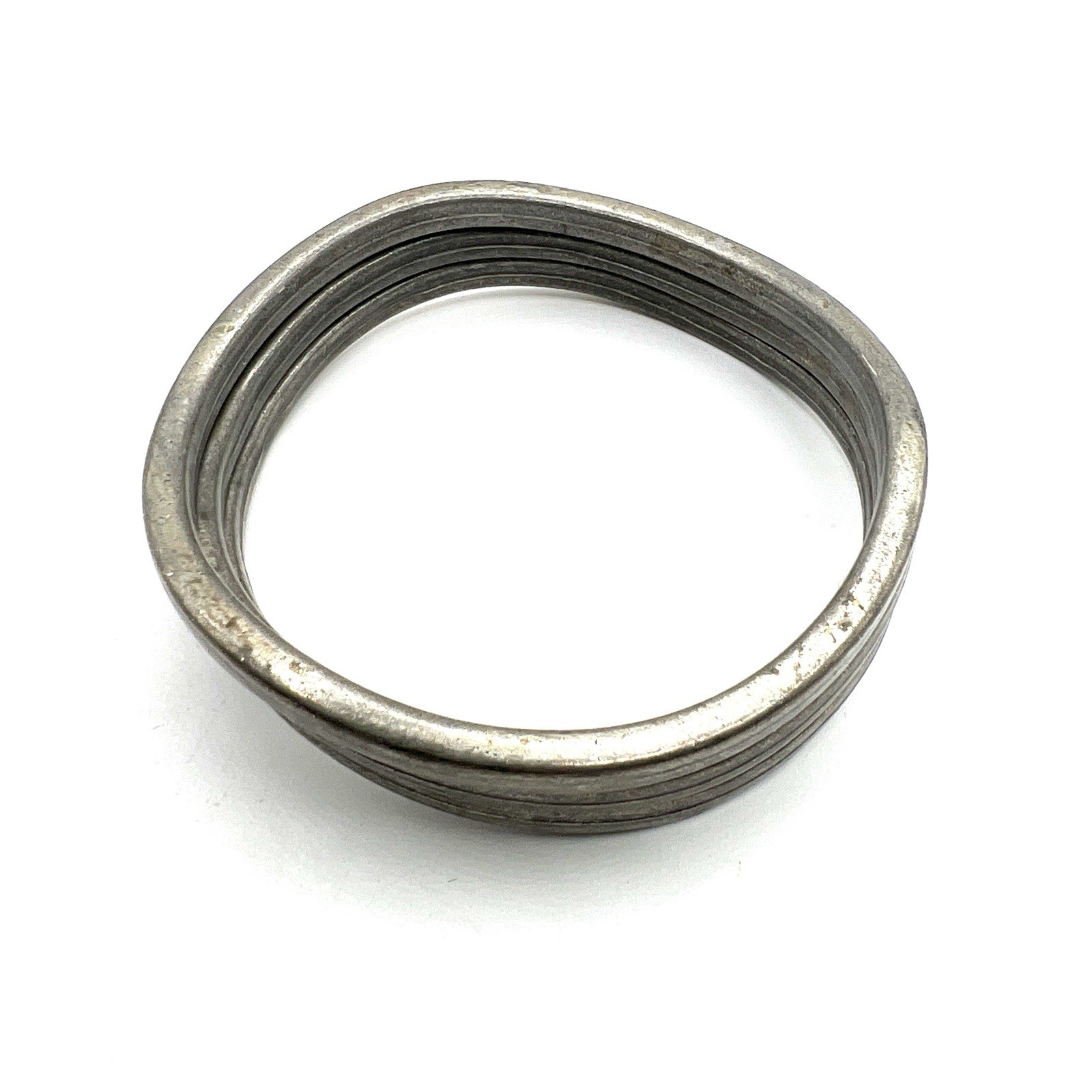 Vintage 1960s Aluminum Bangle Bracelet Minimalist Modernist Set Of 3 8”