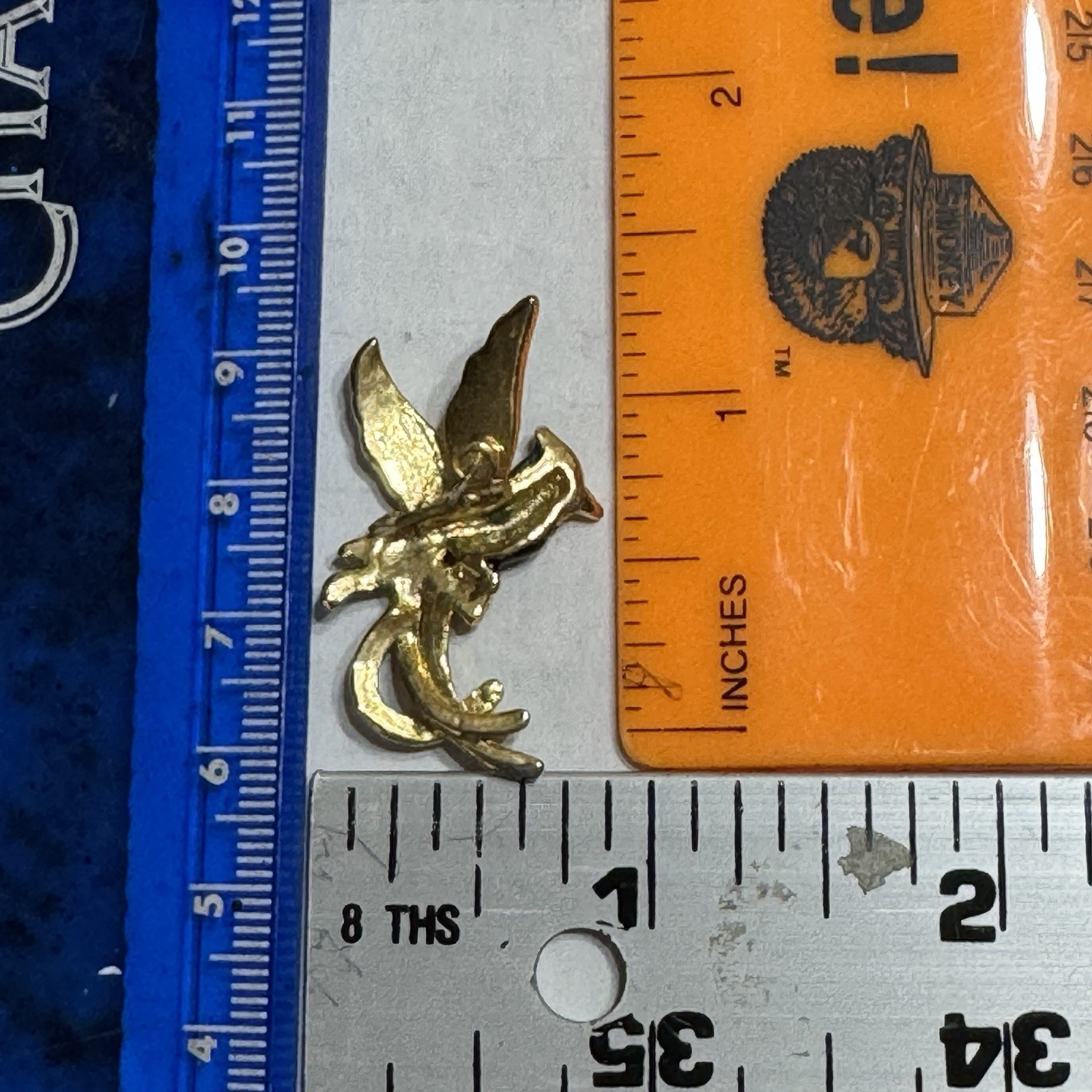Vtg Enamel Hummingbird Pireced earrings Rhinestone Blue Green Large Stud Vivid