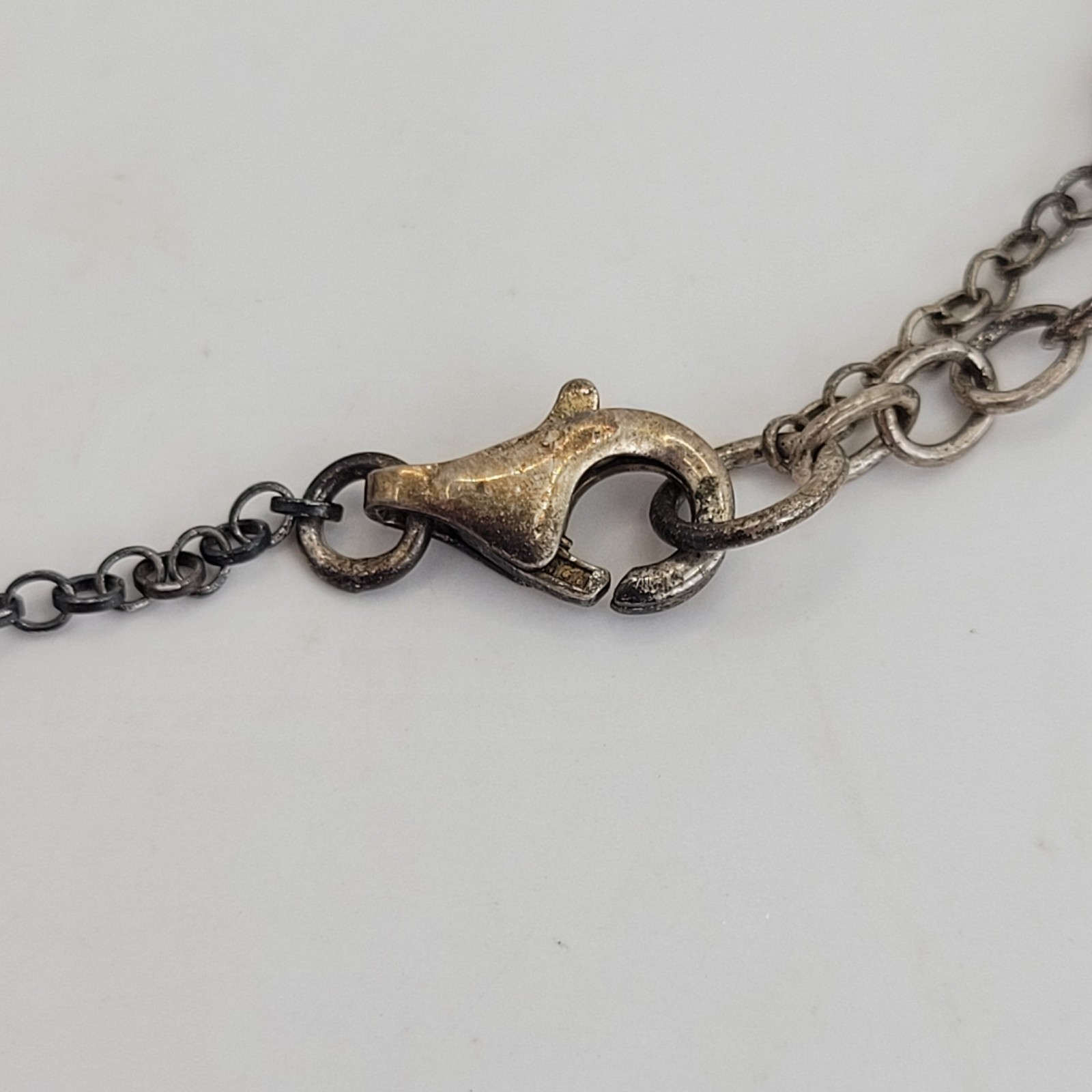 Vintage Baroni Designs Sterling Silver Open Heart Pendant Charm Station Necklace