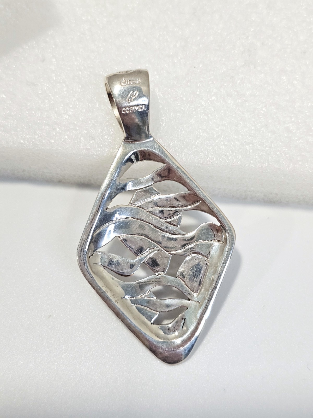 Carolyn Pollack sterling and copper cpendant Four Corners Relios signed