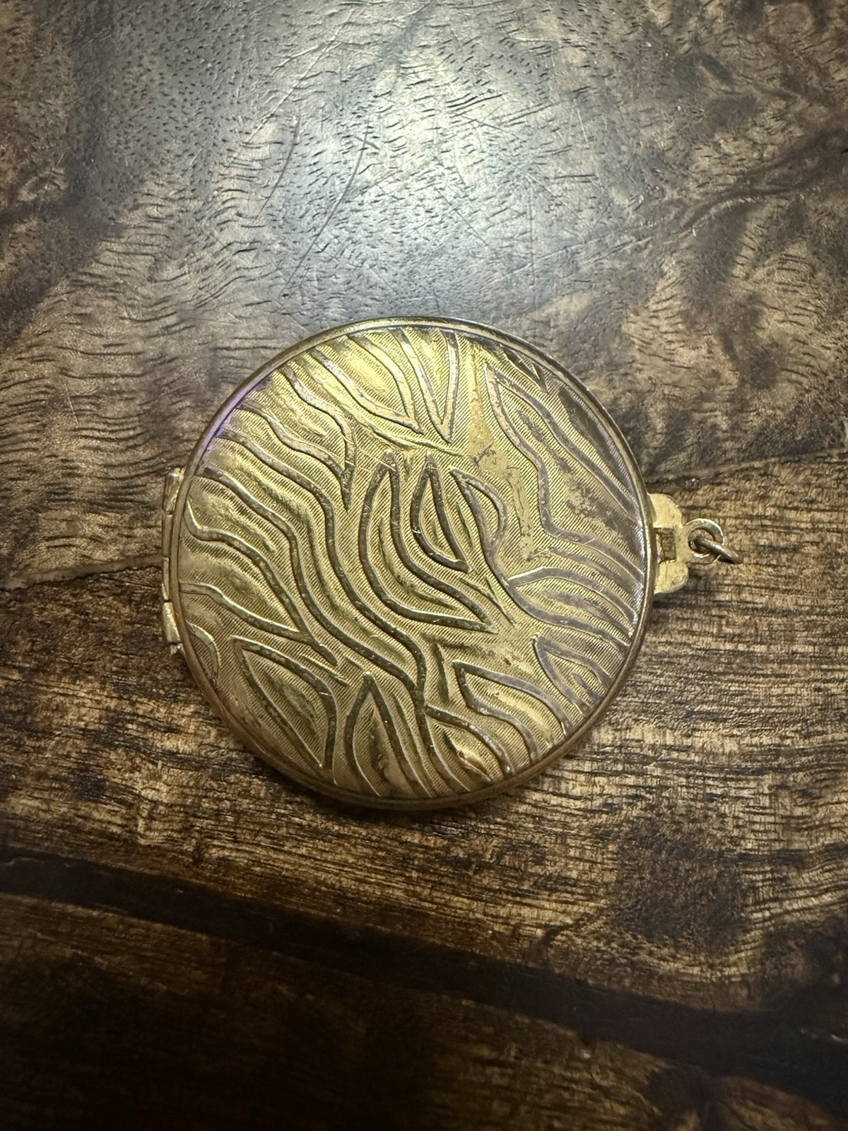 Beautiful Large Antique Art Nouveau Photo Locket with Leaves, may be Gold Filled
