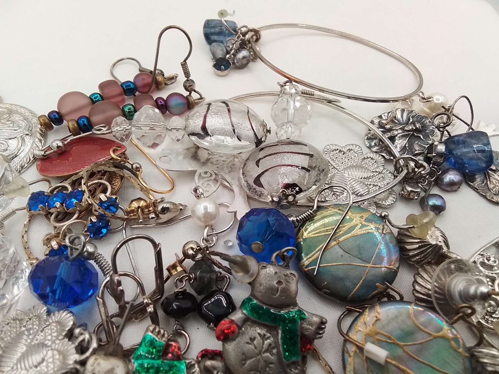 20 LOT B ESTATE VINTAGE SETS PIERCED EARRINGS CHANDELIER DANGLE HOOP FRENCH HOOK