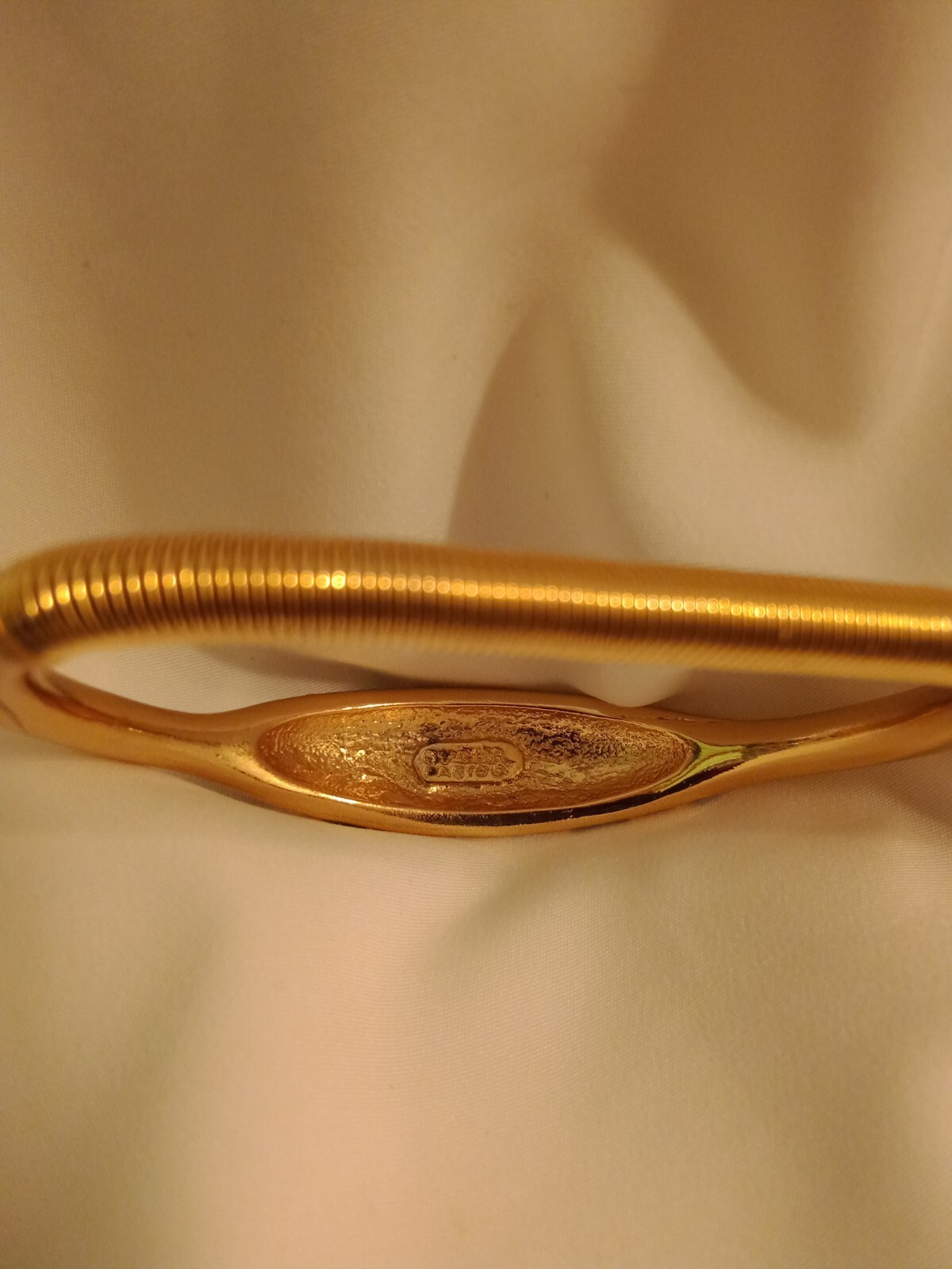 Vintage Orena Paris Bracelet, Goldplate w/ Black & Ivory Enamel, c. ’70s / ’80s