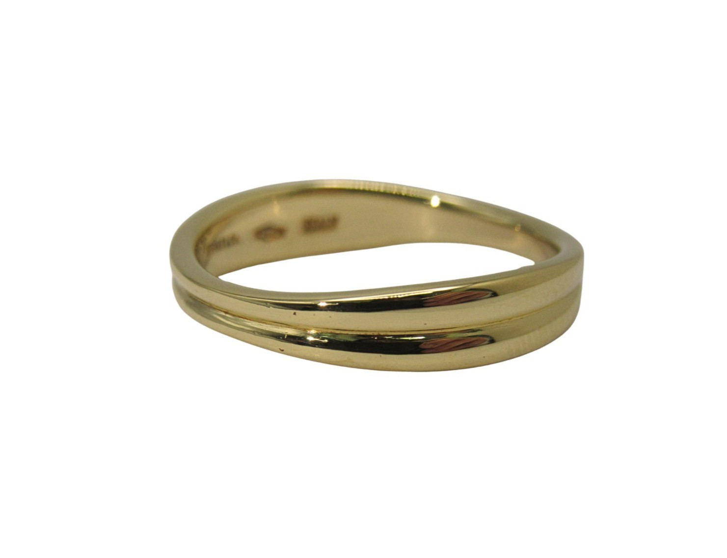 Tiffany & Co. 18K Yellow Gold Vintage Double Wave Ring