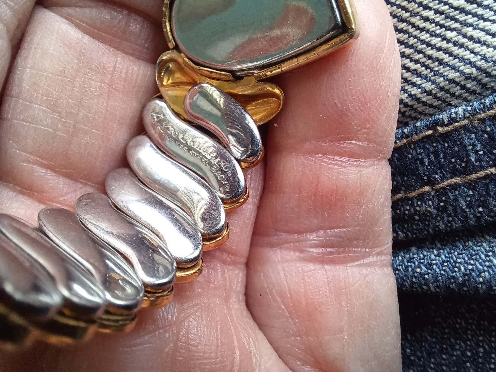 CHILD SIZE VINTAGE SWEETHEART 1/20 12K GOLD FILLED HEART EXPANSION BRACELET