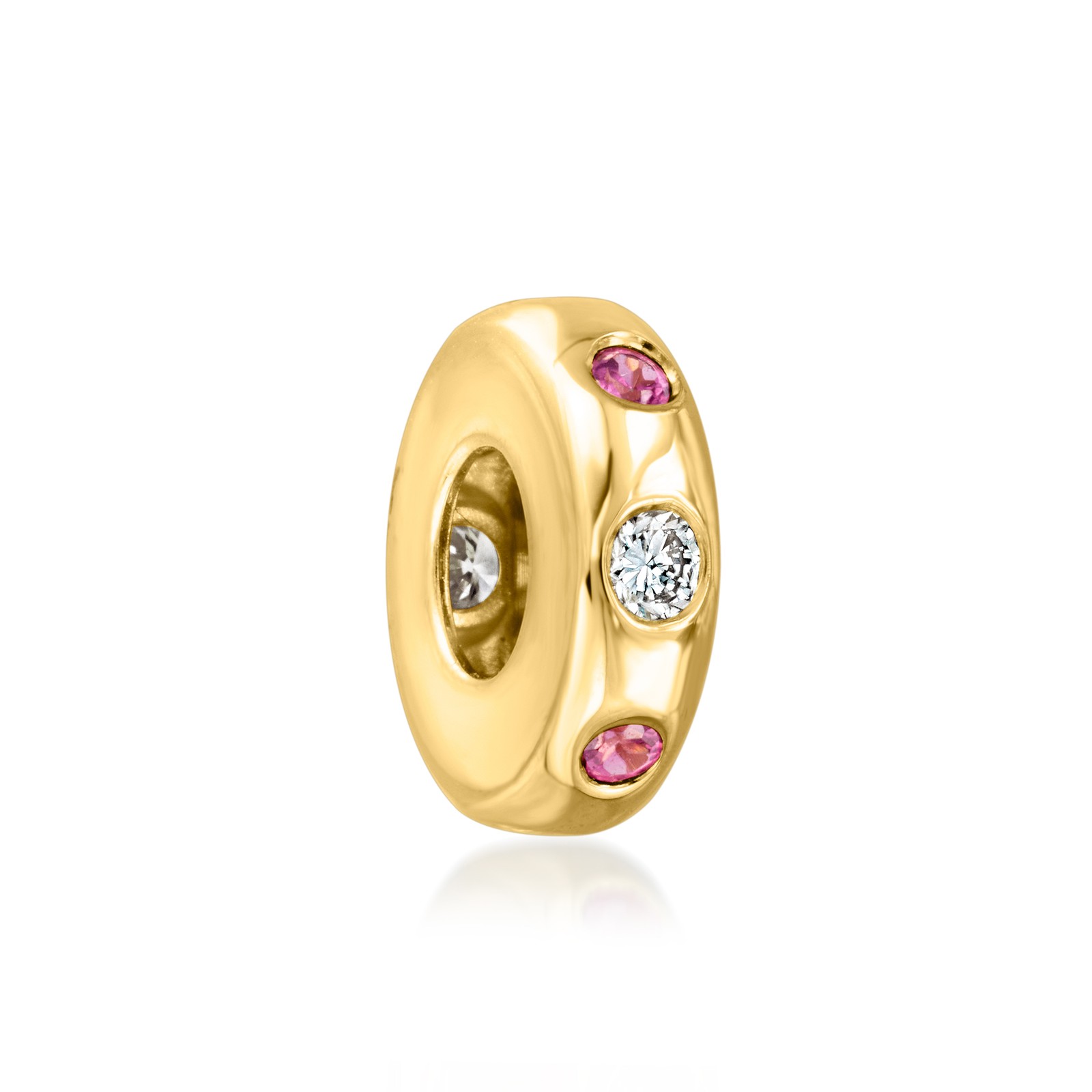 Ross-Simons Diamond & Rhodo Garn Charm in 18k Gold Plate