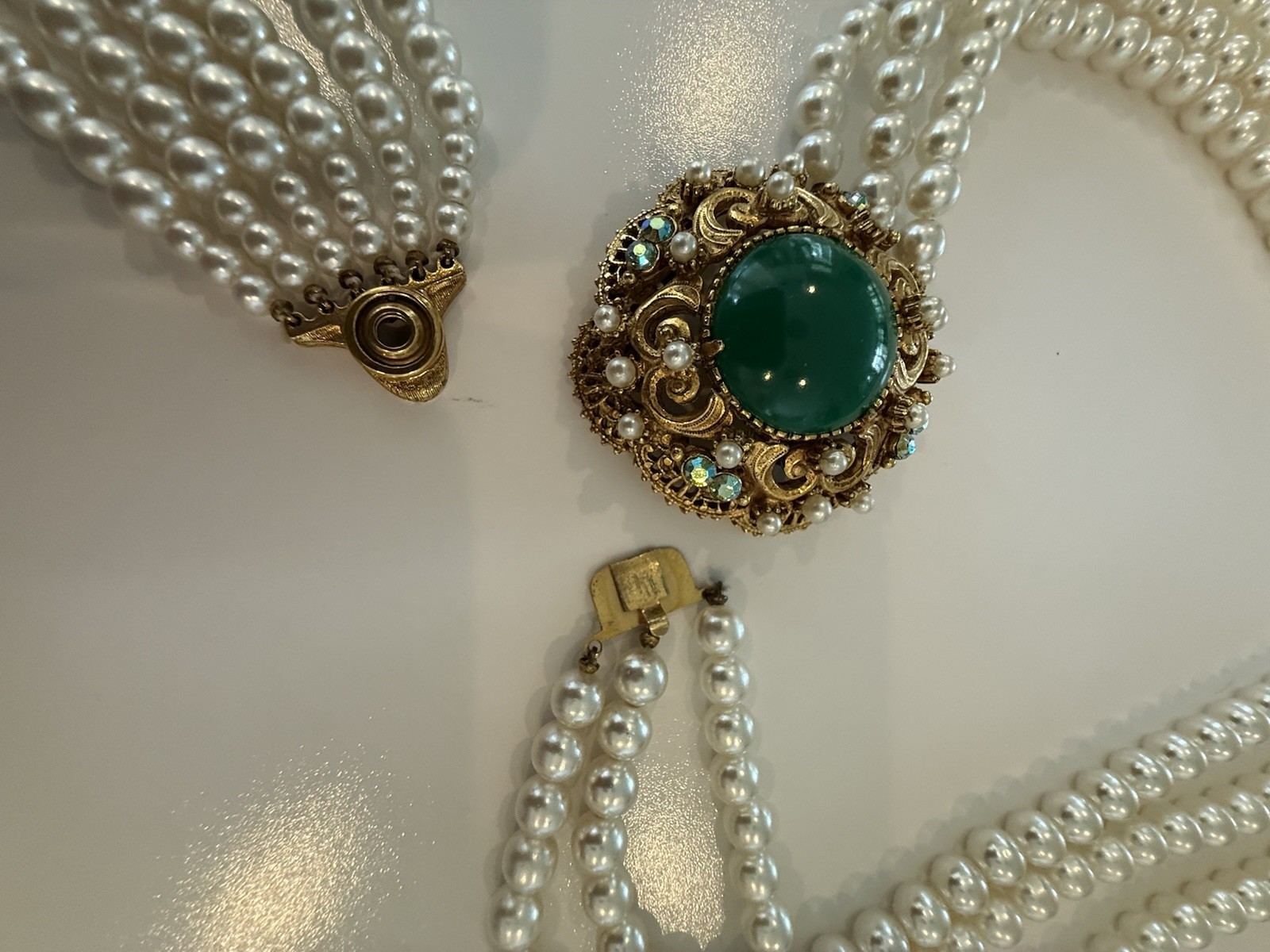 Florenza Royal Convertible Pearl Strands Statement Necklace & Clip Earrings