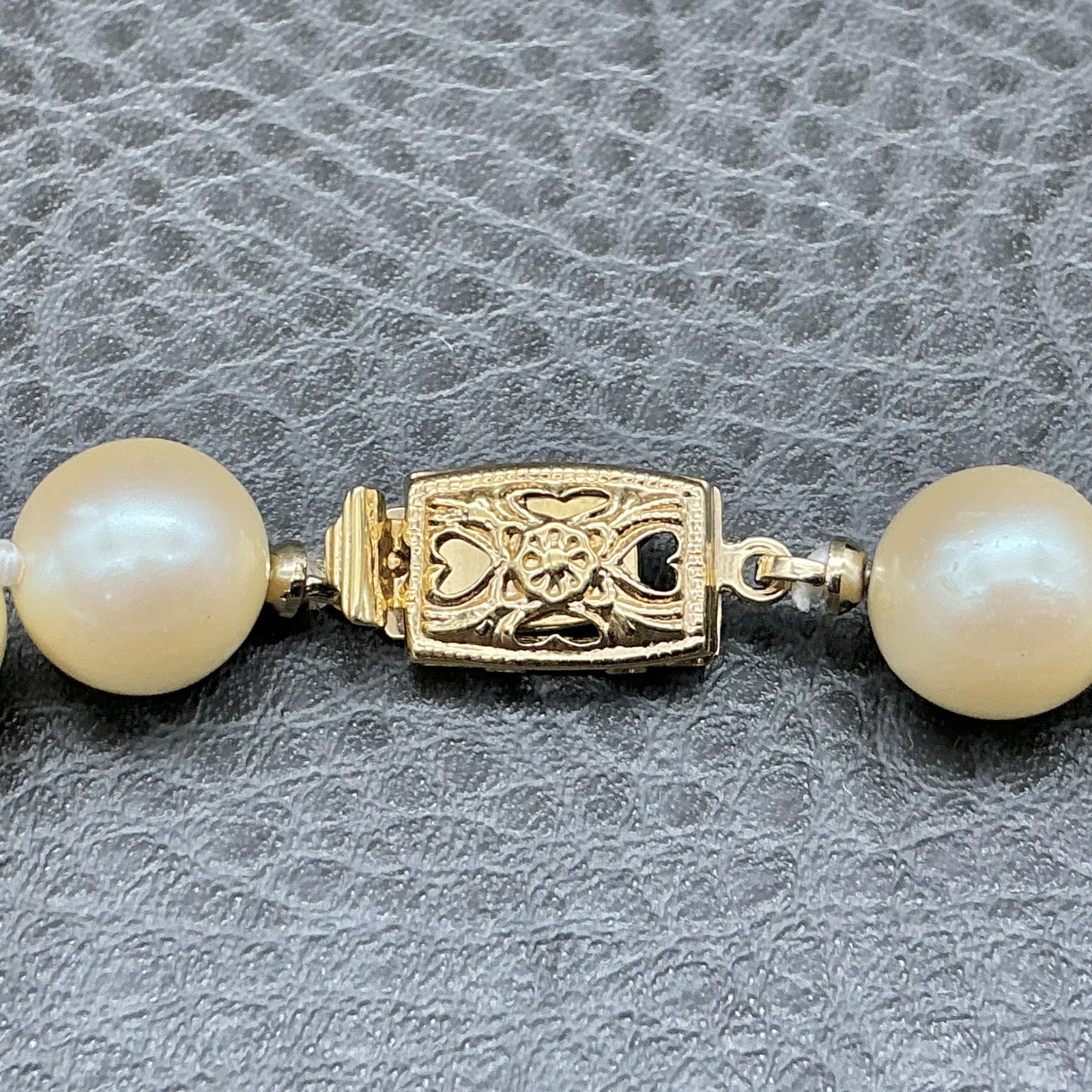 Vintage Monet Faux Pearl Beaded Necklace Gold Tone Knotted Ivory Strand 24 Inch