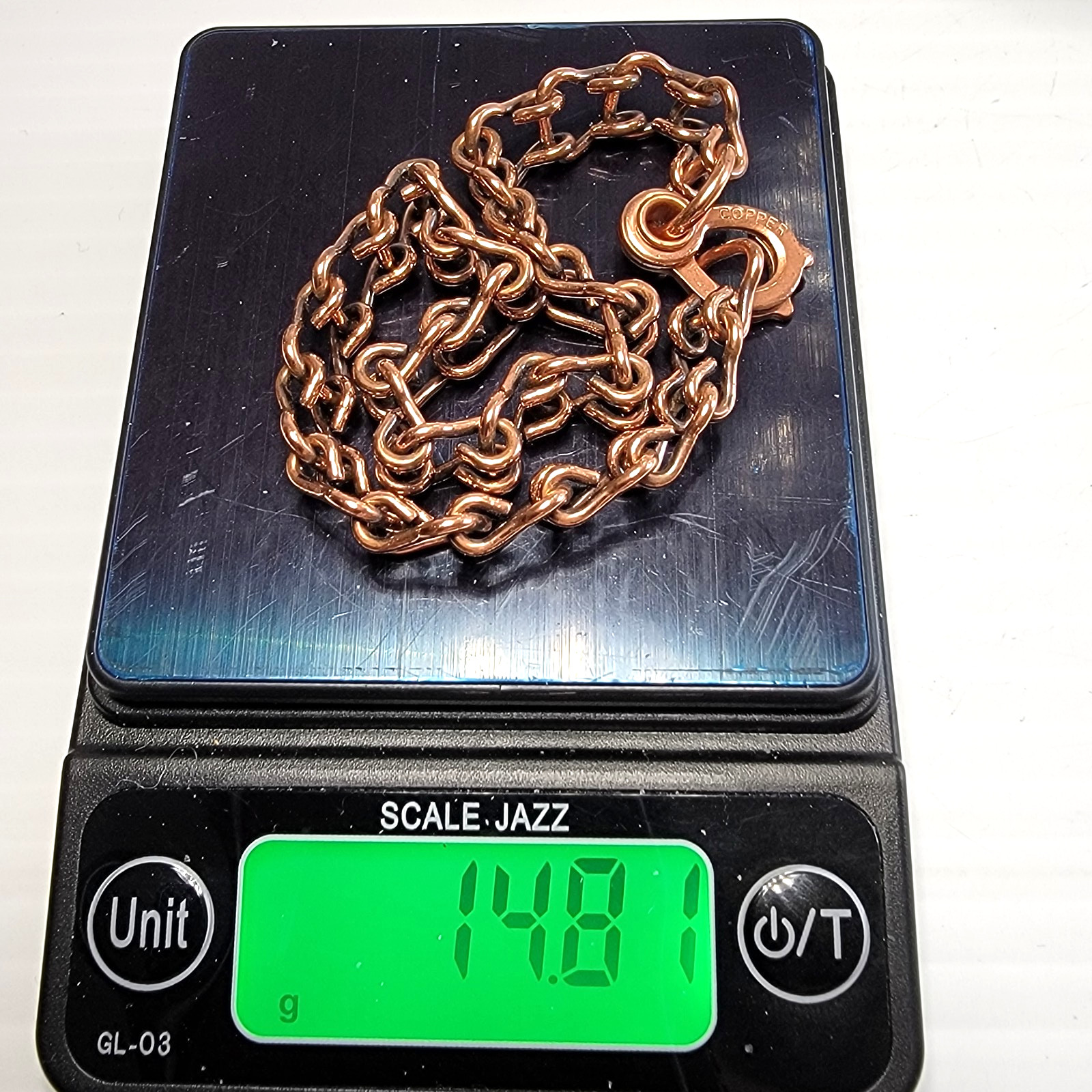 Vintage Solid Copper Double Link Ladder Chain Bracelet 8″ Sister Hook Clasp 14g