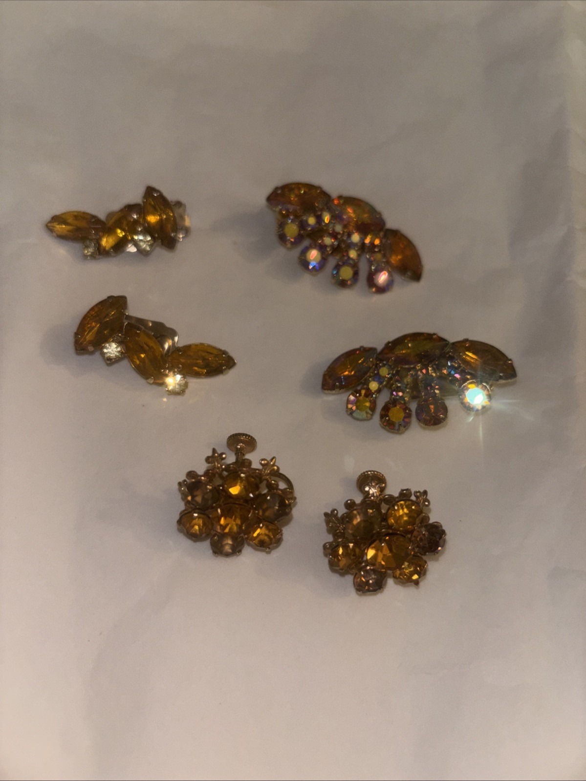 Mixed Huge Vtg Costume Jewelry Lot Orange, Amber, Yellow, Coral Colored Jewelry