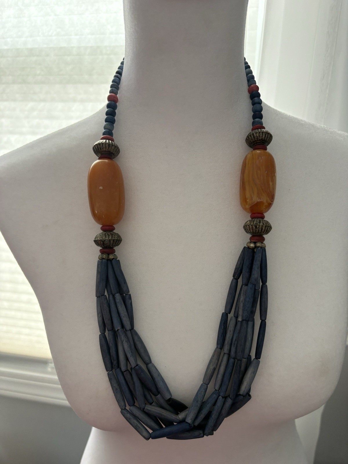 Vintage Handmade Beaded Statement Necklace