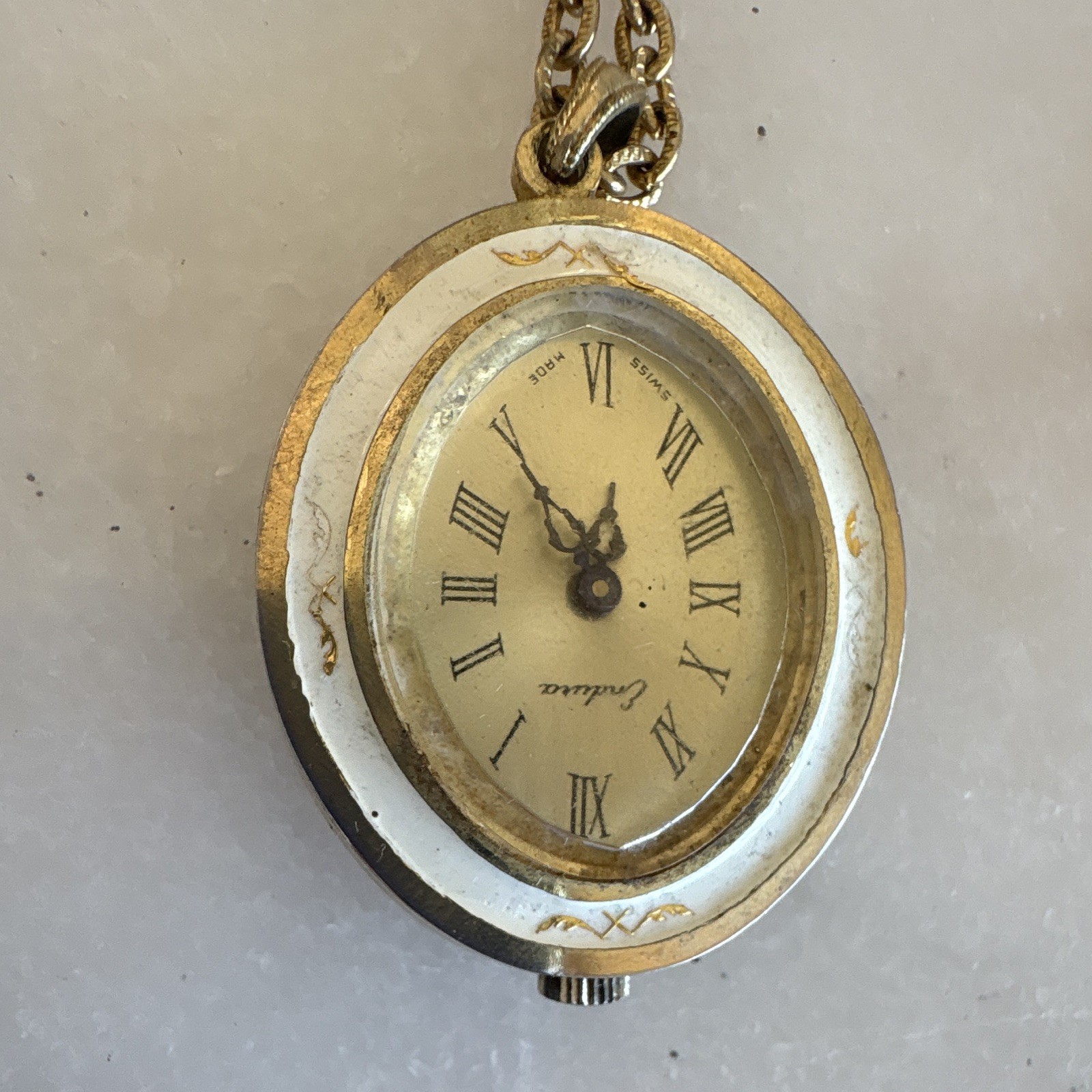 Vintage Endura Swiss Made Pendant Necklace Watch Running 1960s