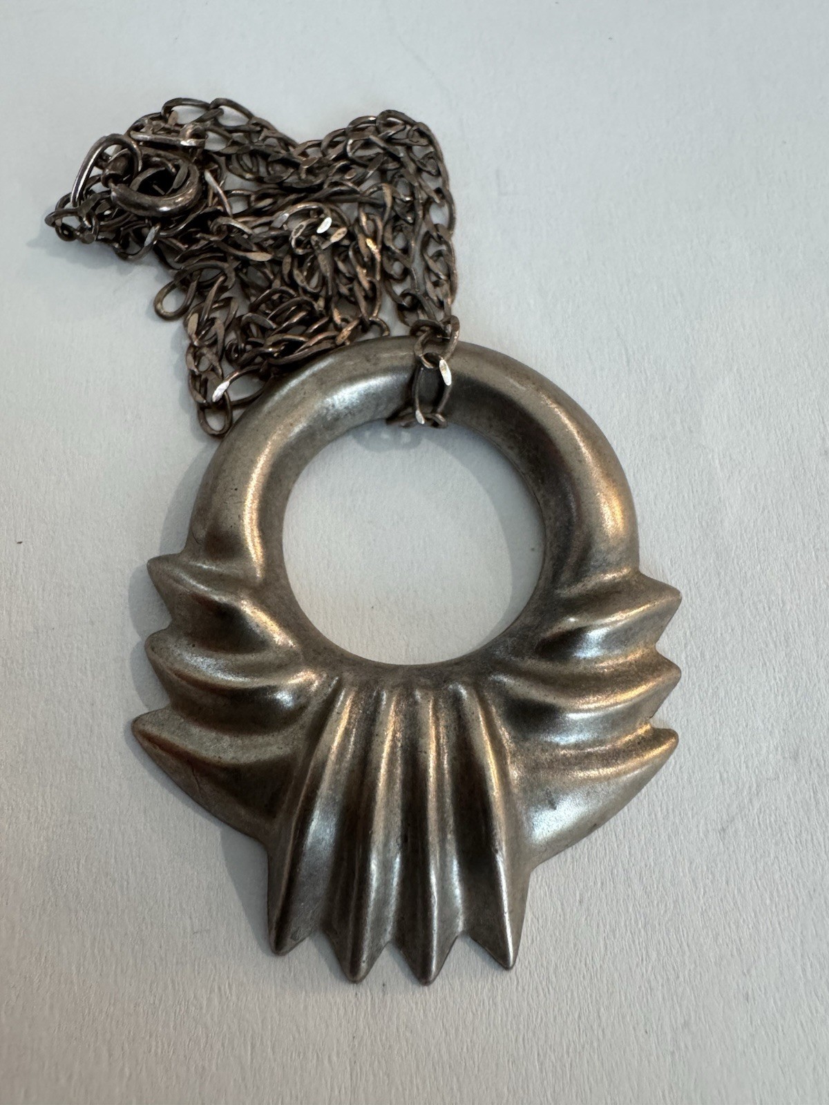 Vintage Taxco Mexico 925 Sterling Silver TJ U-35 Necklace 45cm Chain 13g Weight