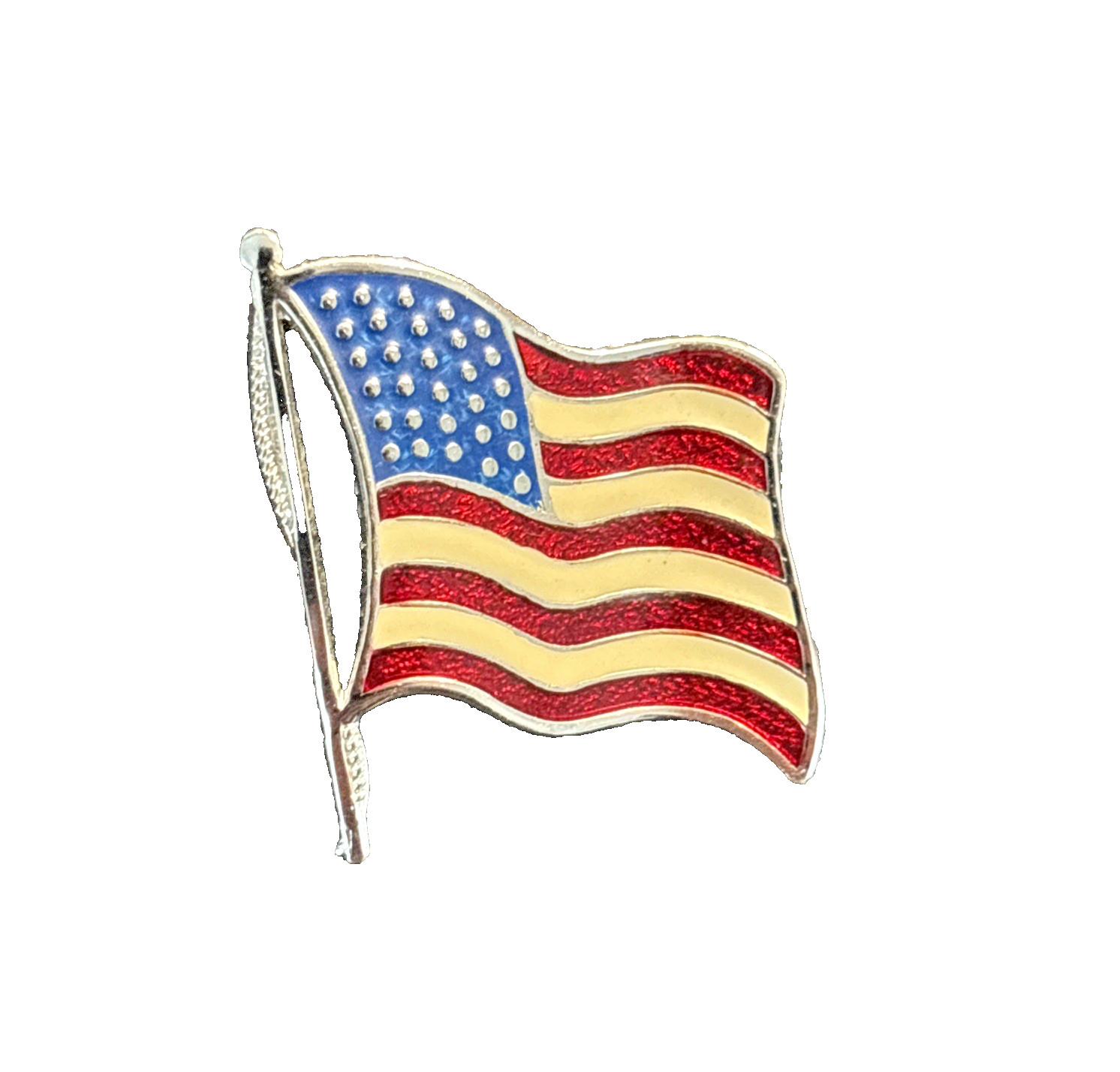 Vintage BEAU Enamel Sterling Silver .925 U.S. Flag Pin 250 Years FREE Ship!