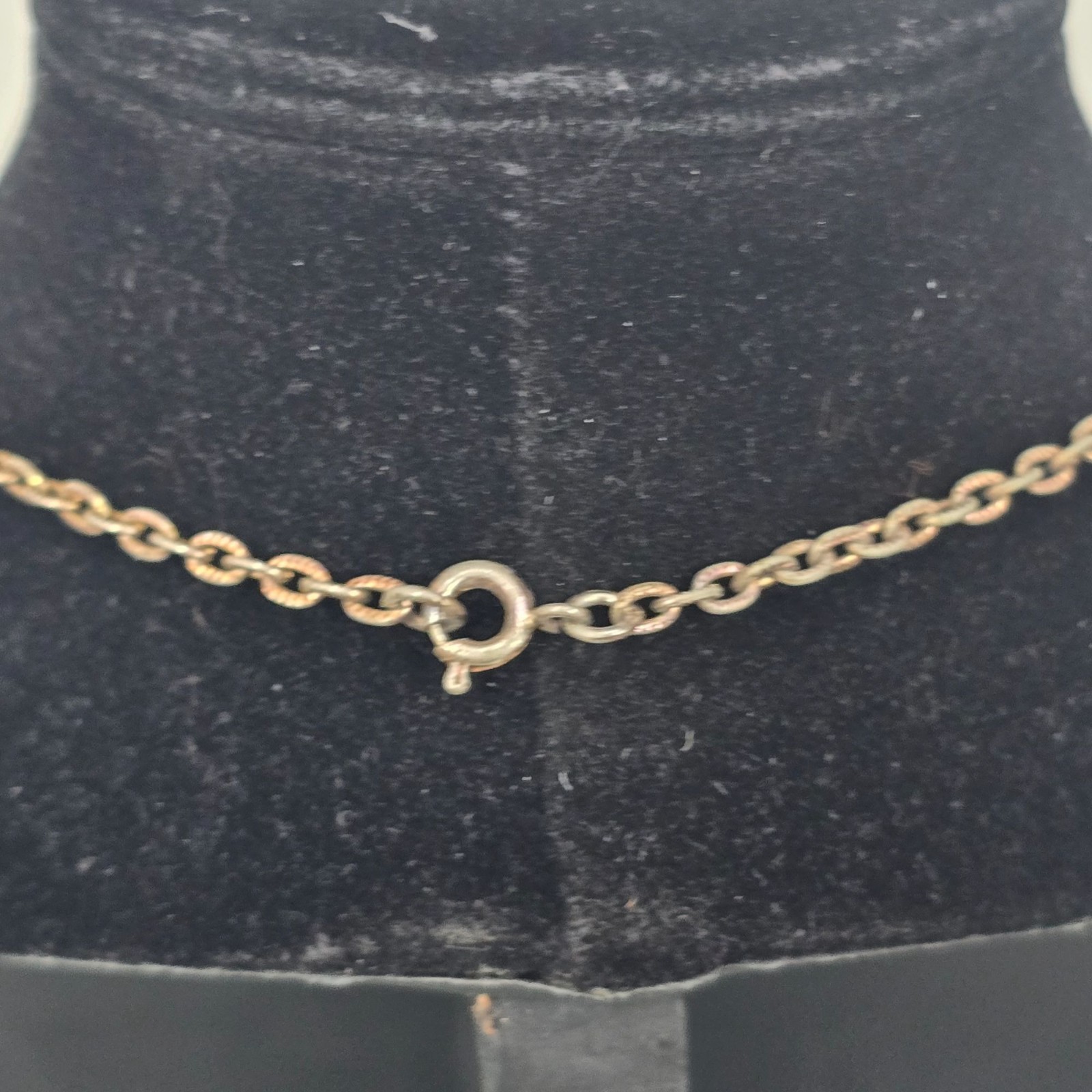 Vintage 19th Century Brass & Iron VR Crown Heart Padlock Pendant Chain Necklace