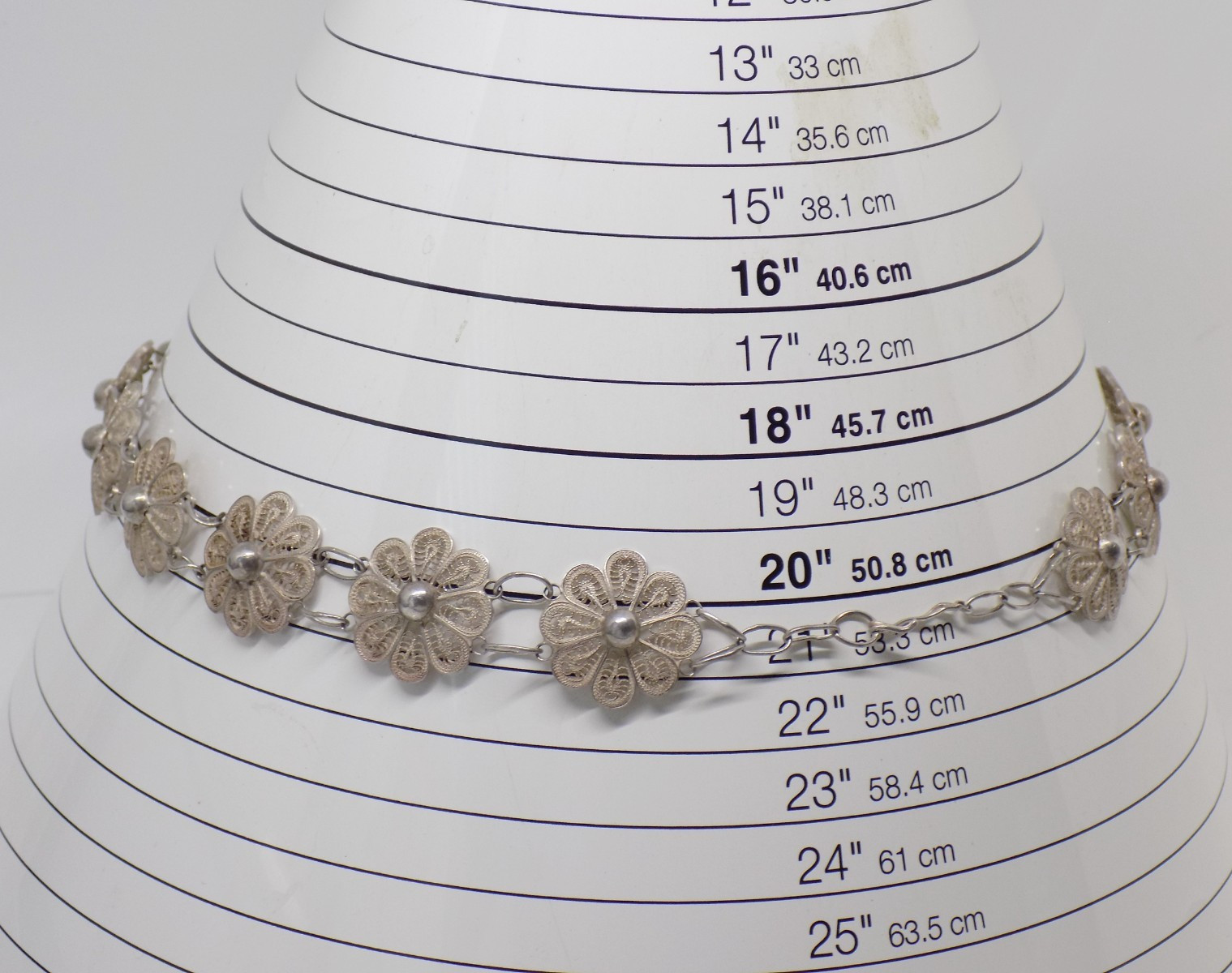 925 Sterling Silver Cannetille Filigree Floral Flower Necklace Tassel Pendant