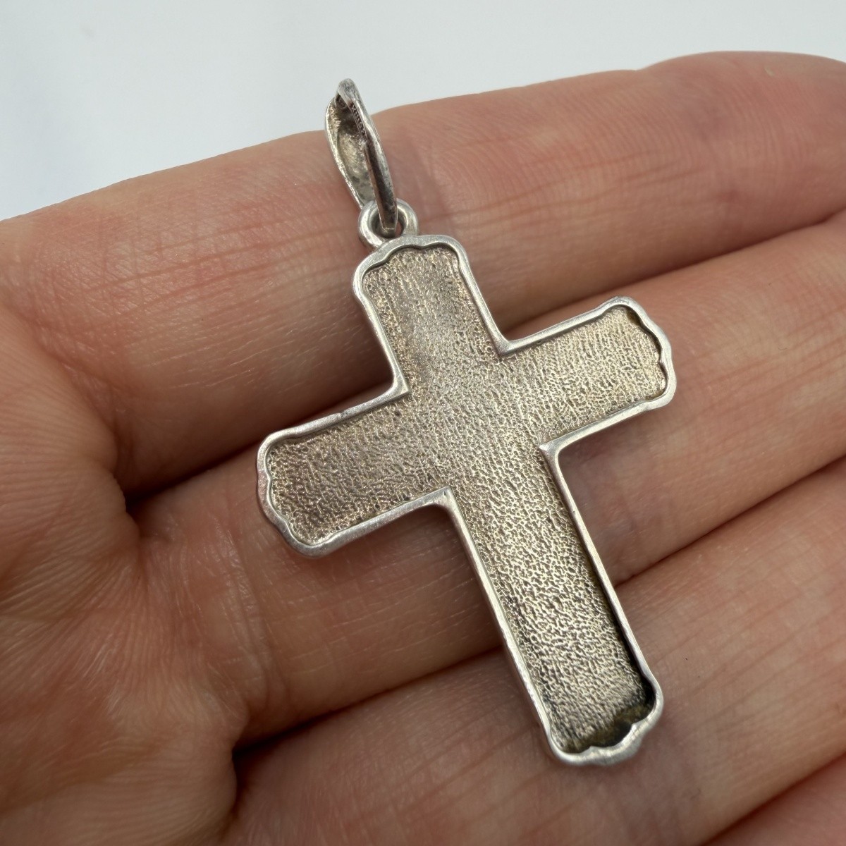 Vintage Pendant Icon Cross Enamel Sterling Silver 925 Jewelry Stamped Beautiful