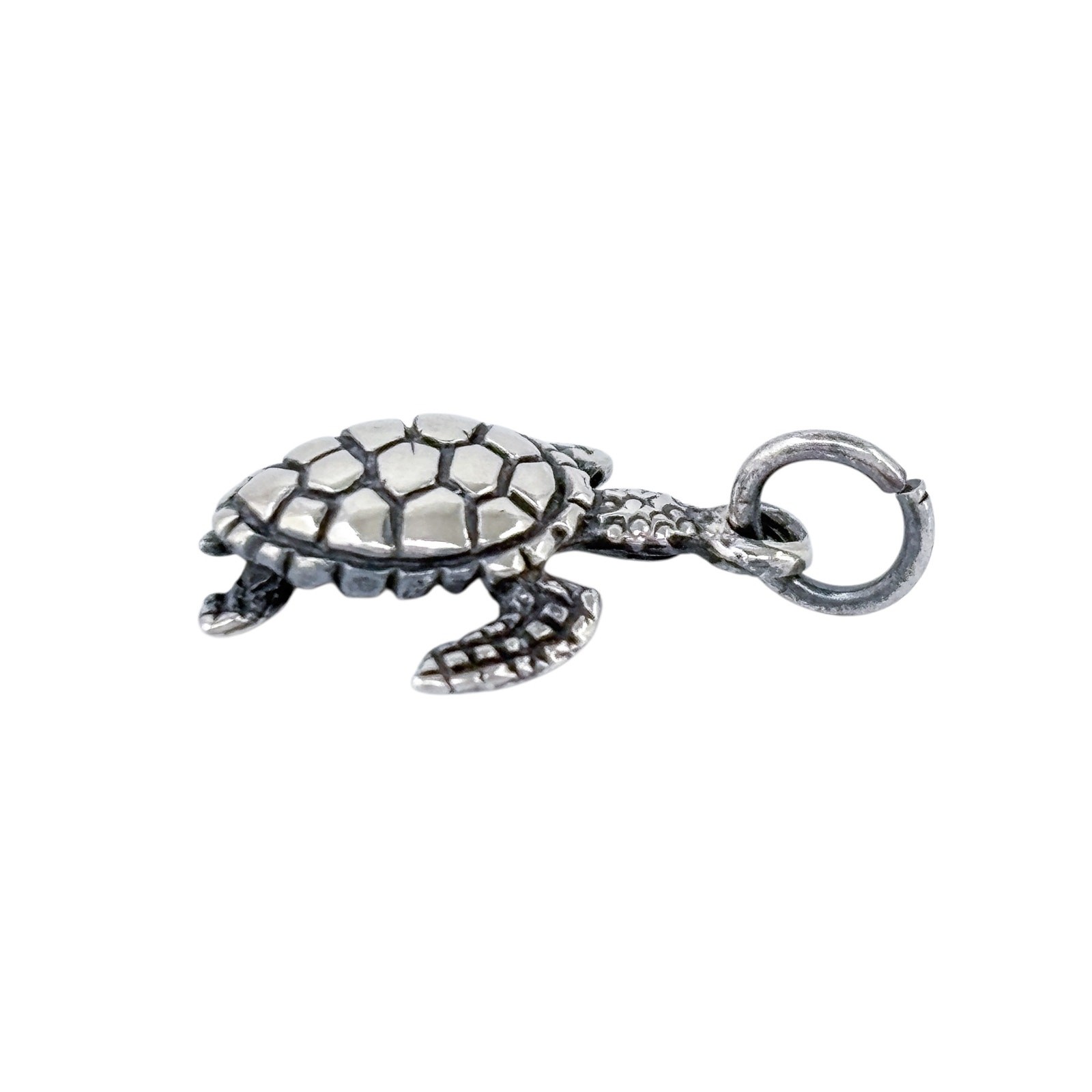 Vintage Sterling Silver 925 Sea Turtle Ocean Charm Pendant