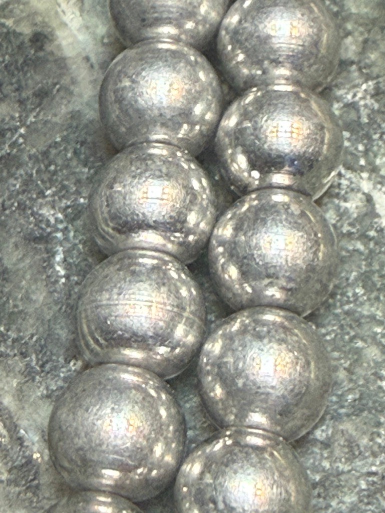Vintage 1940’s Double Strand Graduated Aluminum Aluminium Bead Necklace