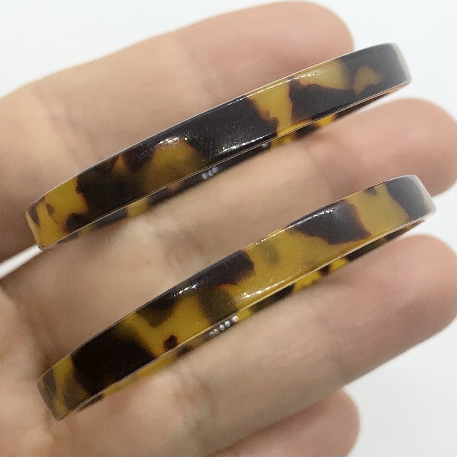 VTG TORTOISE SHELL ACRYLIC STATEMENT ROUND BIG DROP EARRINGS POST