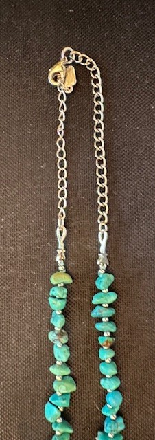 Signed RLL Vintage, Authentic, Turquois 21-1/2 Inch Necklace 8 Lg. 45 Sm. Beads