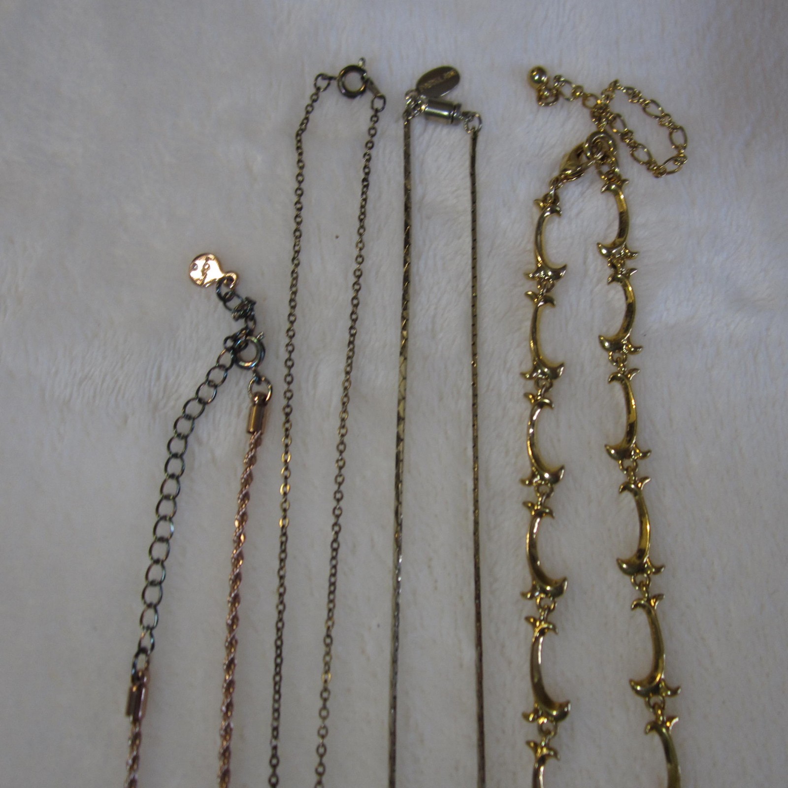 Lot of 4 Delicate Necklaces in Gold Tone, Park Lane, Loft Quality Rhinestones