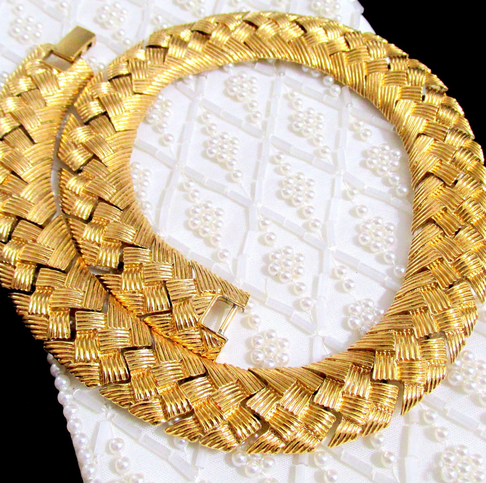 VTG NAPIER GP BRAIDED WOVEN CHAIN 16″ NECKLACE ELEGANT CLASSIC EXC