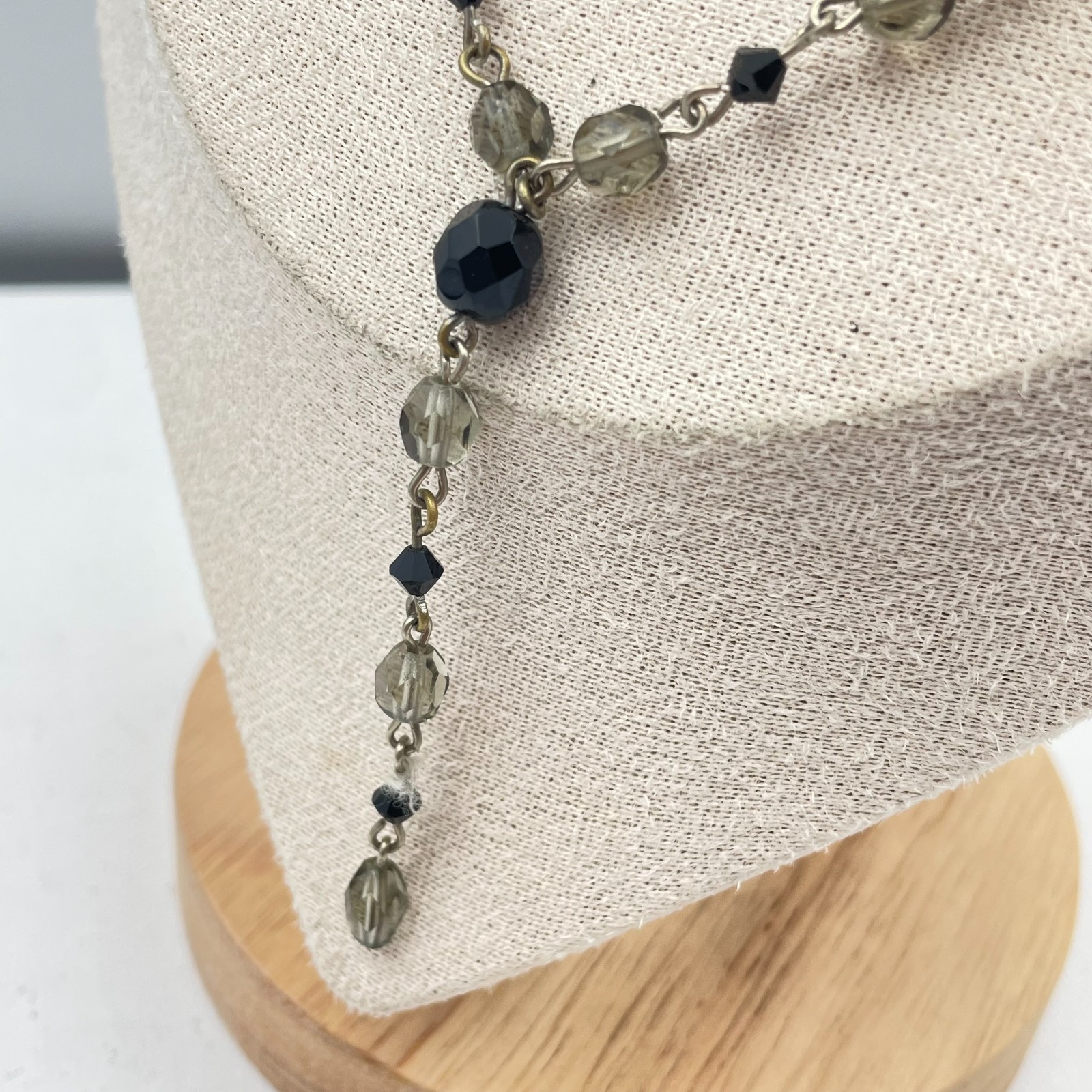 Vintage 90s Glass Beaded Y-Necklace Statement Women’s Classic Fashion Jewelry