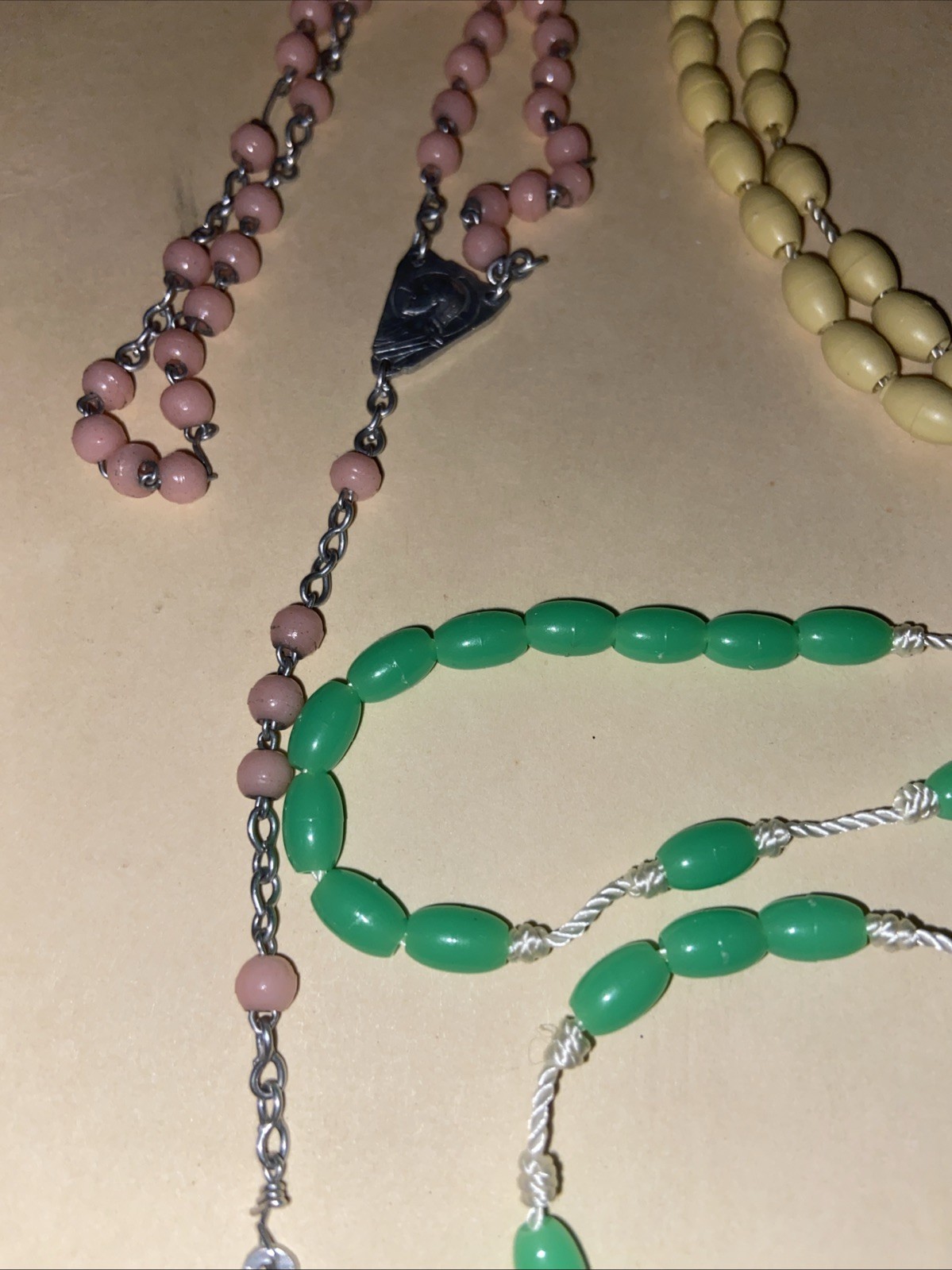 ESTATE SALE: Beaded & Chain Cross Rosary Lot-4