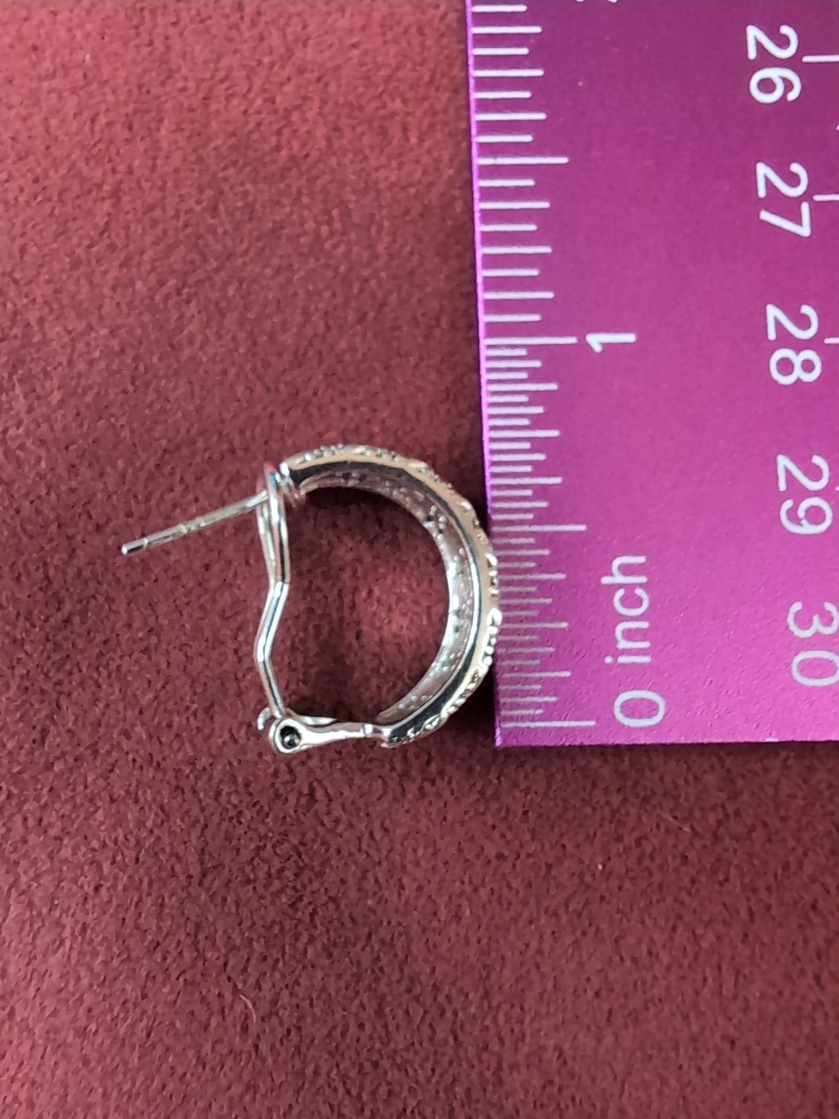 Vintage DBJ 925 Sterling Lab Grown Diamond Omega Half Hoop Earrings