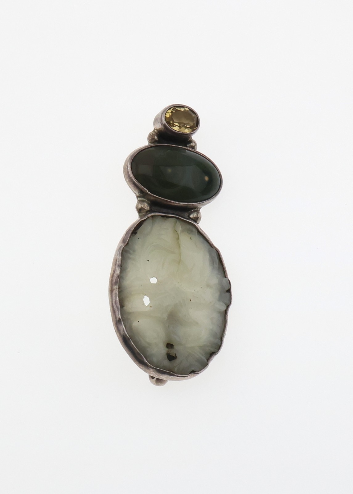 Amy Kahn Russell Sterling Silver Multi-Stone Pendant/Brooch