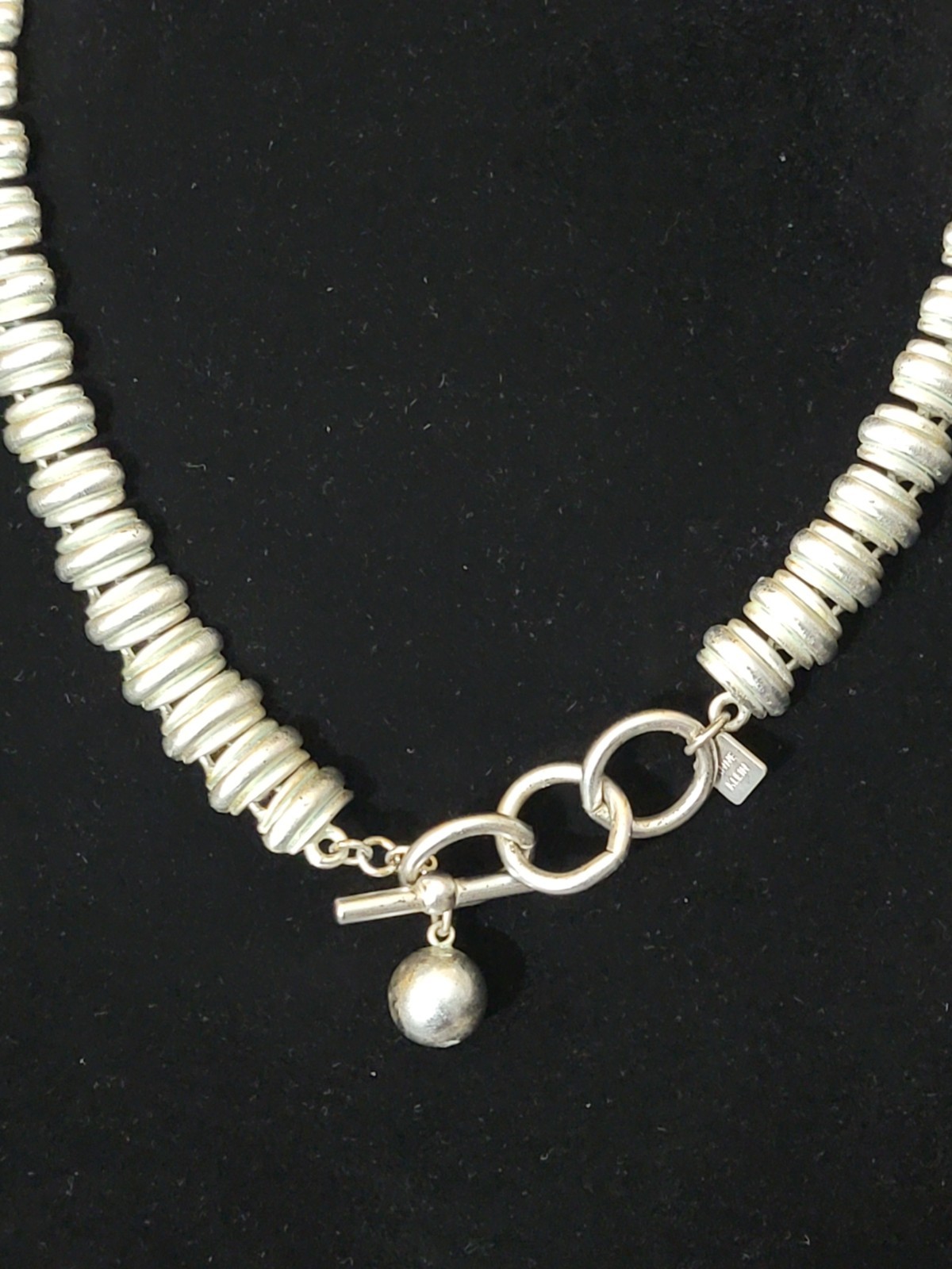 Vintage Anne Klein Silver Tone Statement Toggle Closure 18