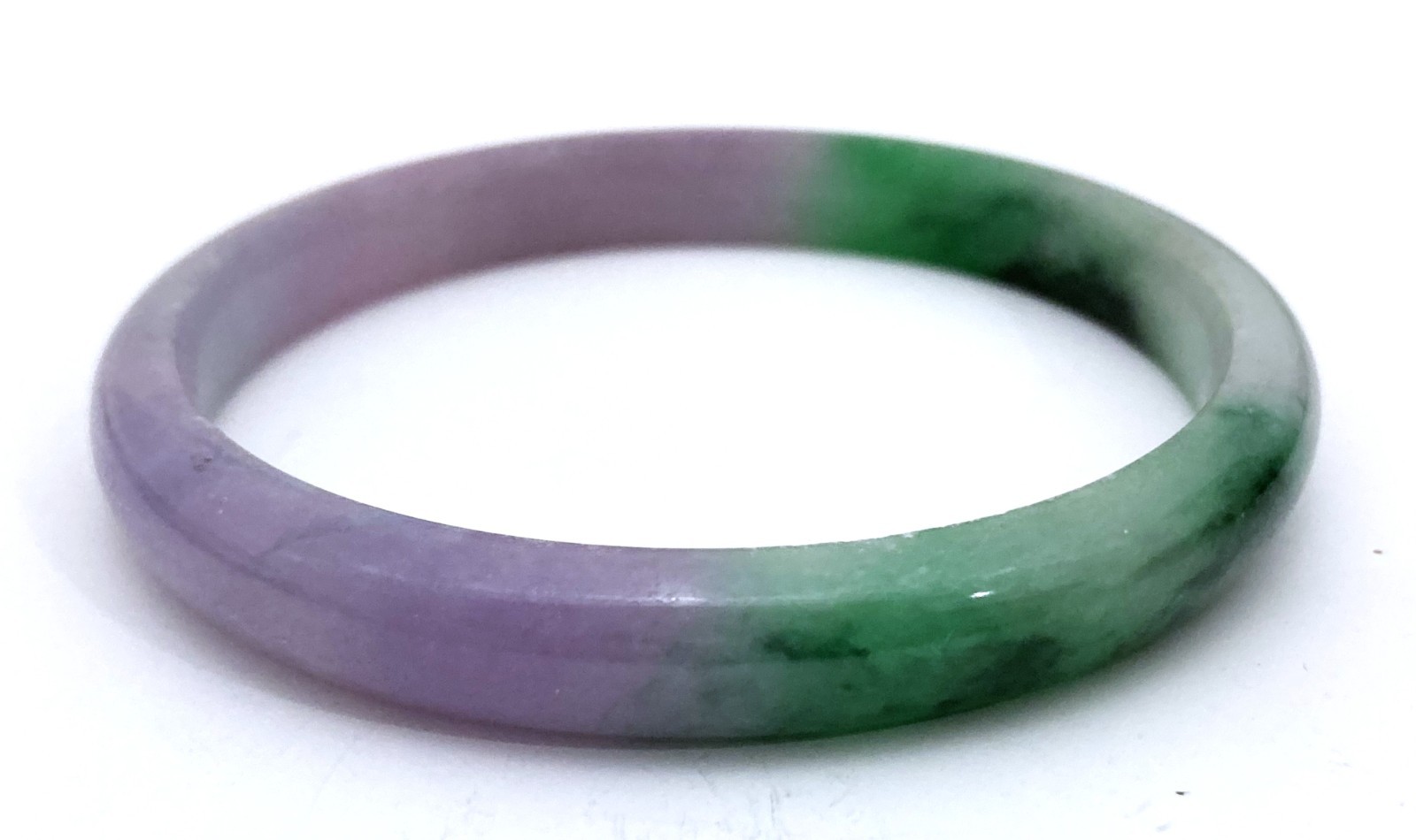 Vintage Natural Lavender/Purple & Green Jade Jadeite Bracelet Bangle 2.3” dim