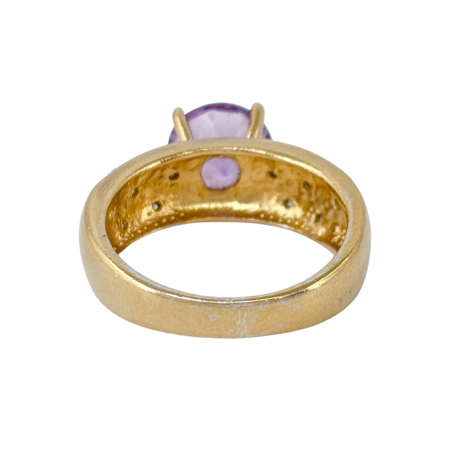 Purple Amethyst Ring | Gold Plated Sterling Silver 925 | Thailand | Size 10