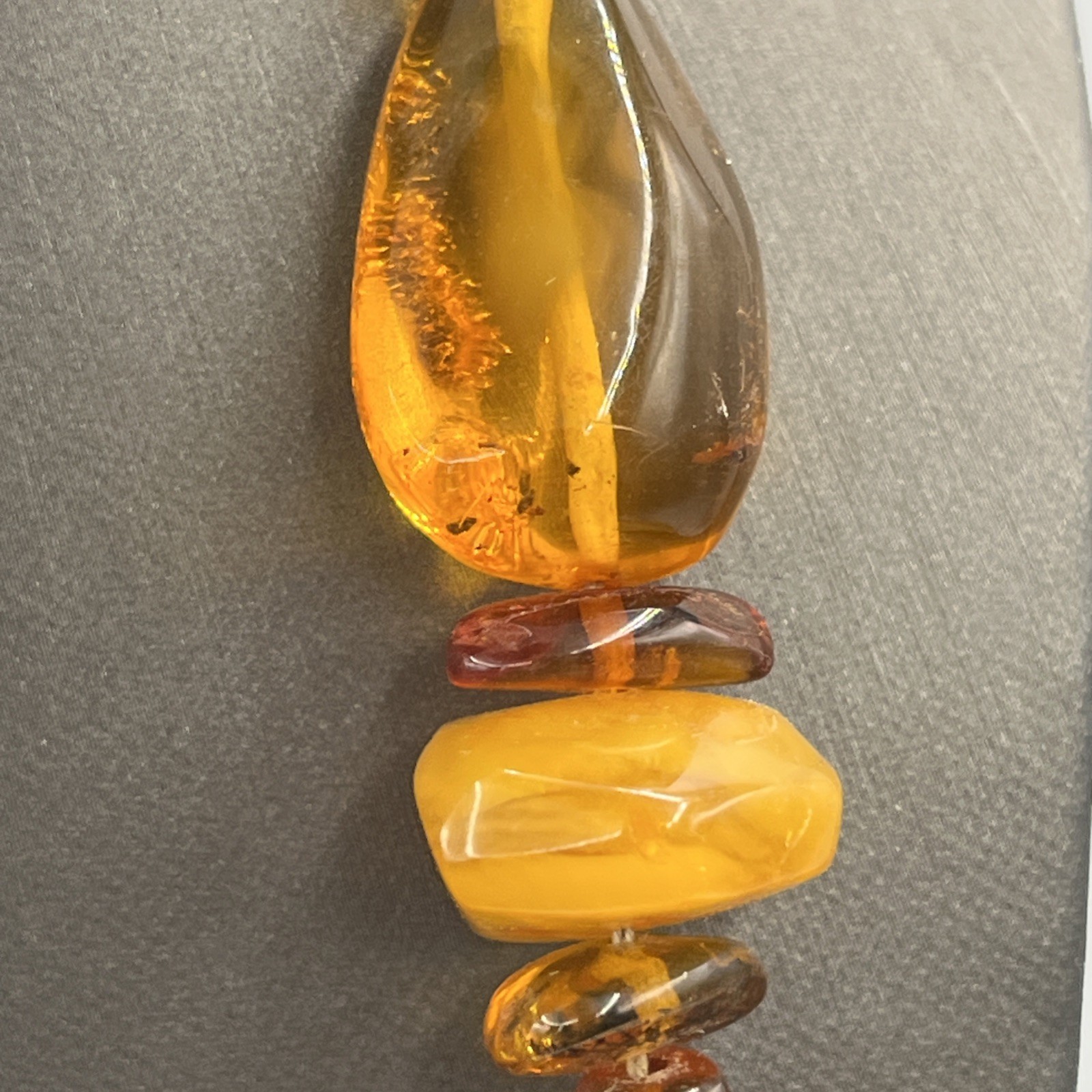 Baltic Honey Cognac Amber Chunky Bead Necklace 32″ Vintage