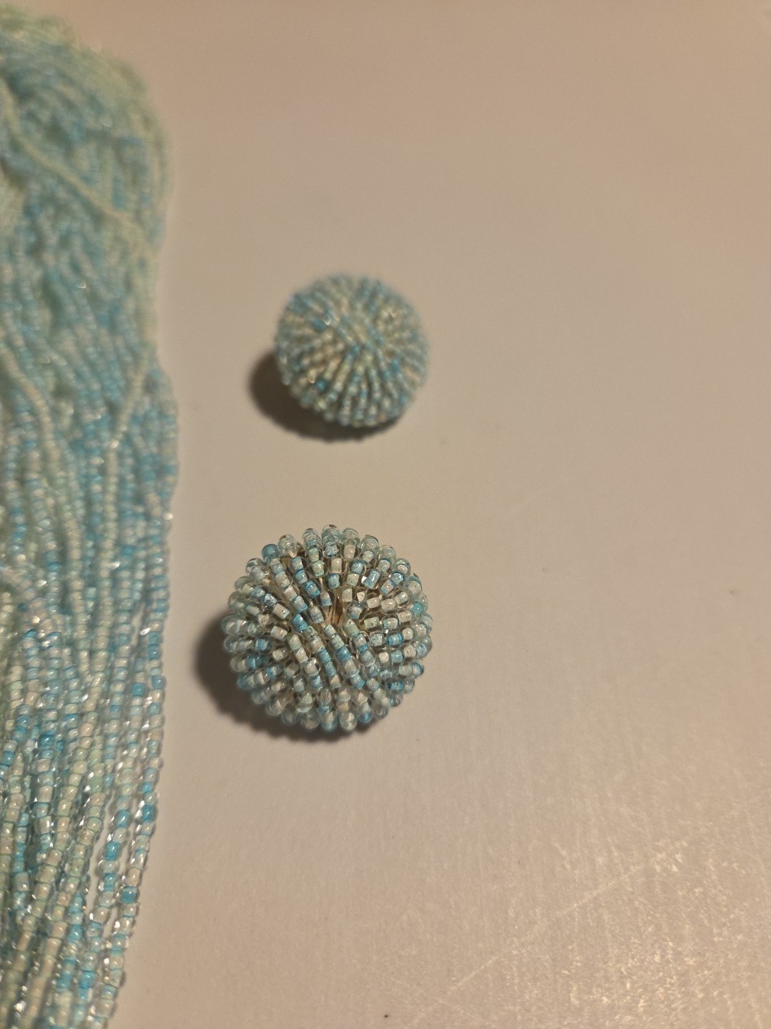 BeautifulVintage Aqua Beaded Necklace And Clip Earrings