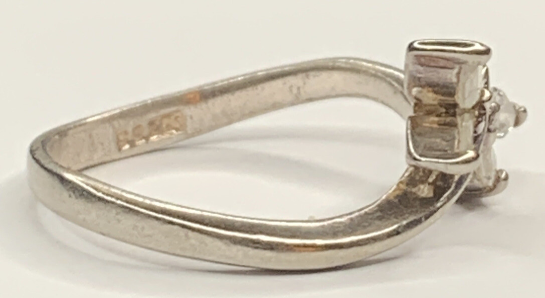 VTG Sterling 925 Signed CW Charles Winston Cubic Zirconia Dragonfly Ring SZ 8