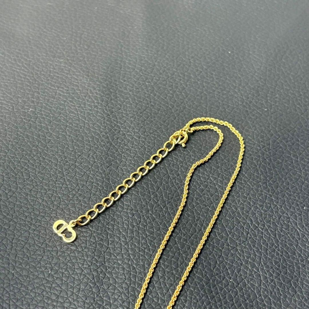 Christian Dior CD Logo Gold Necklace 45cm Vintage